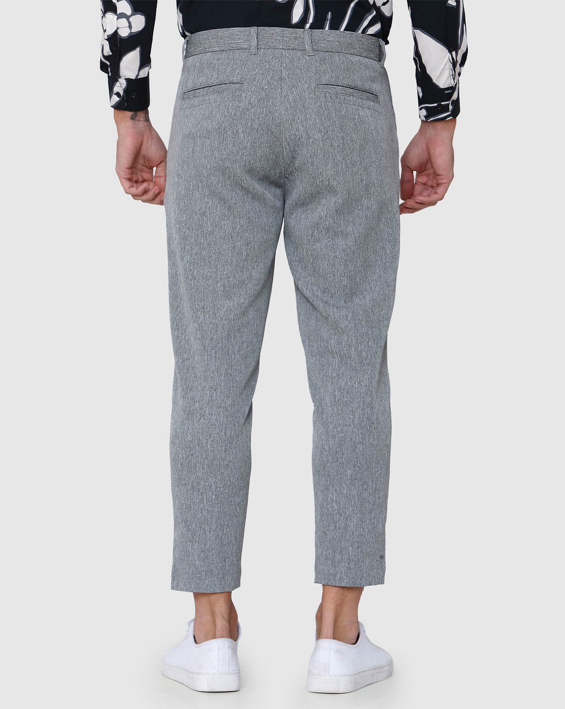 Grey Tapered Fit Pants