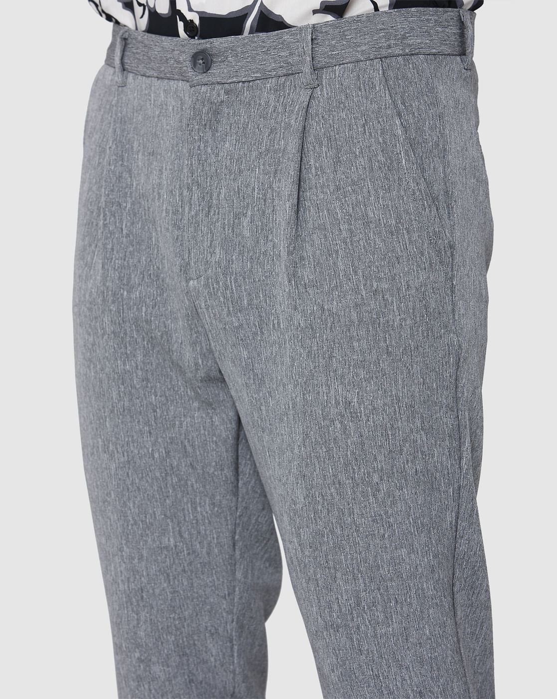Grey Tapered Fit Pants