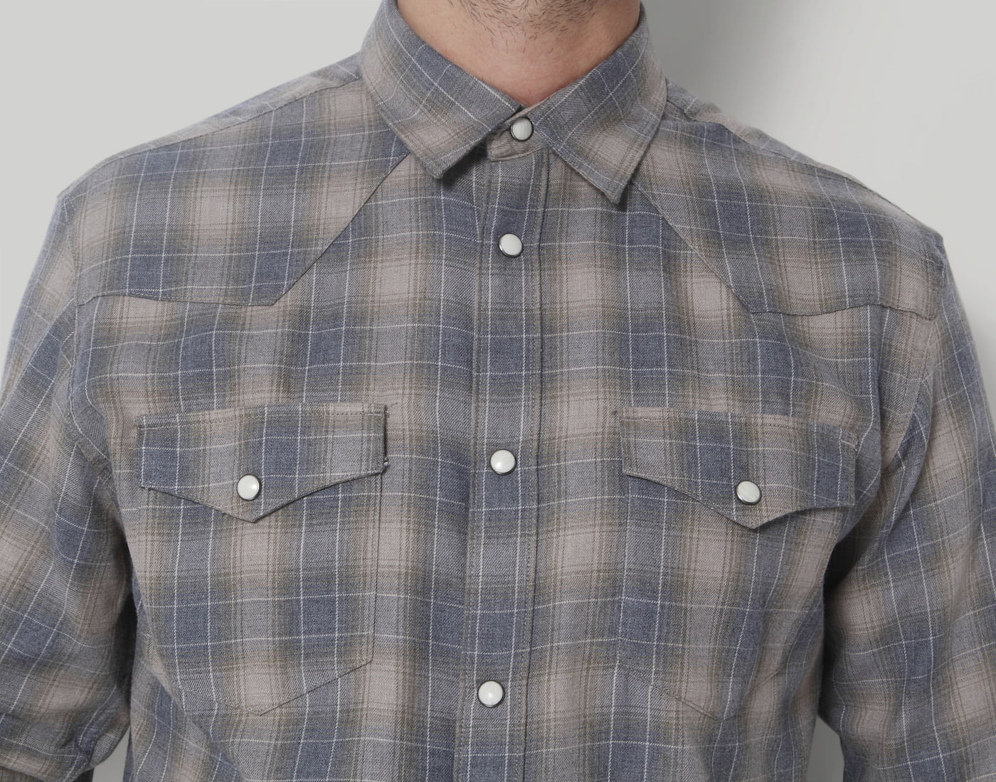 Grey Check Full Sleeves Shirt
