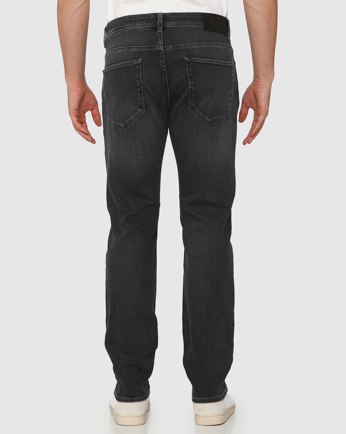 Black Mid Rise Faded Leon Slim Fit Jeans