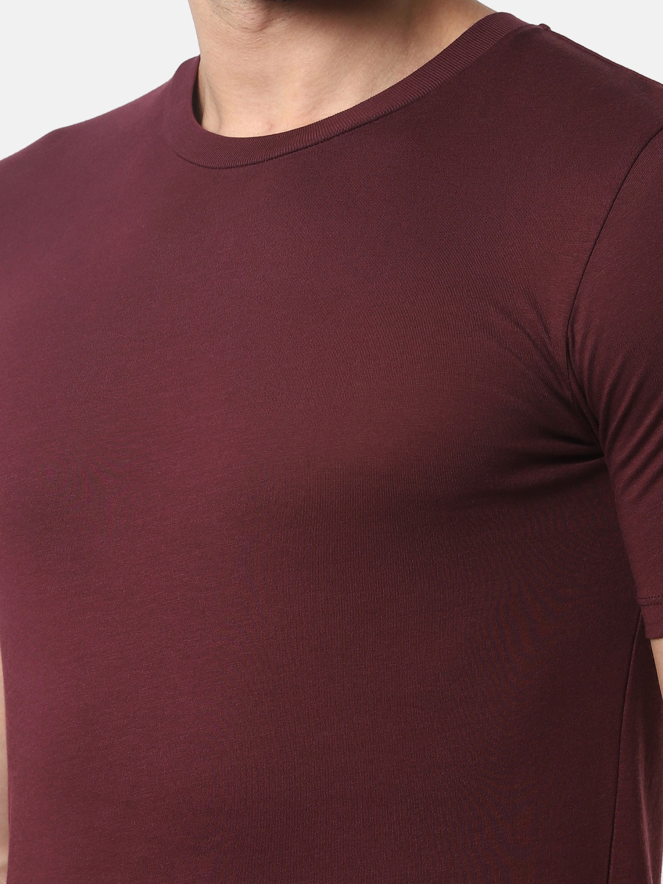 Burgundy Slim Fit Crew Neck T-Shirt