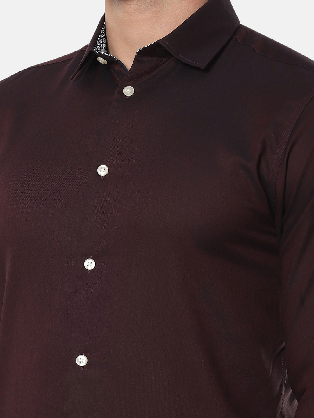 Burgundy Formal Full Sleeves Shirt