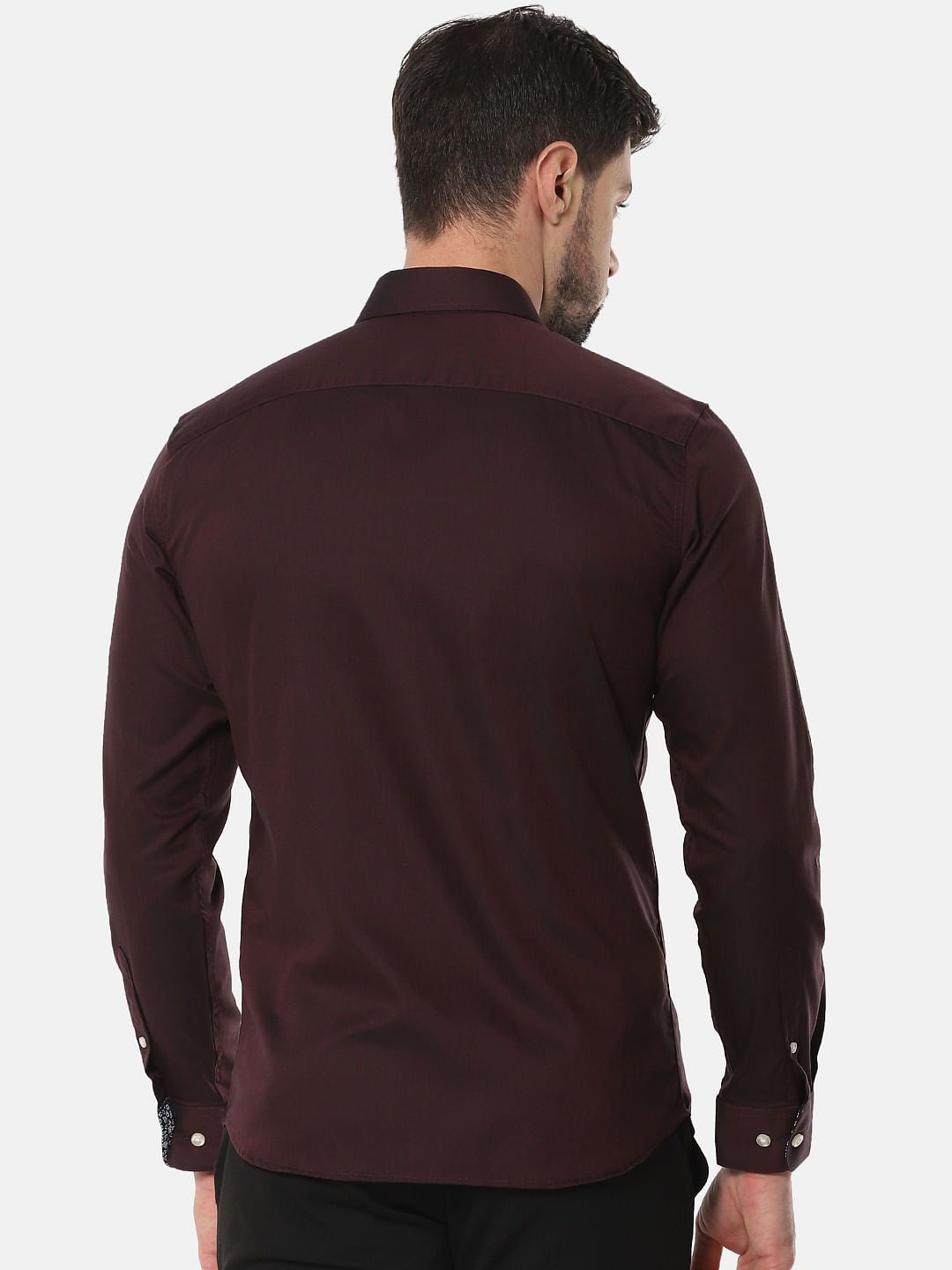 Burgundy Formal Full Sleeves Shirt