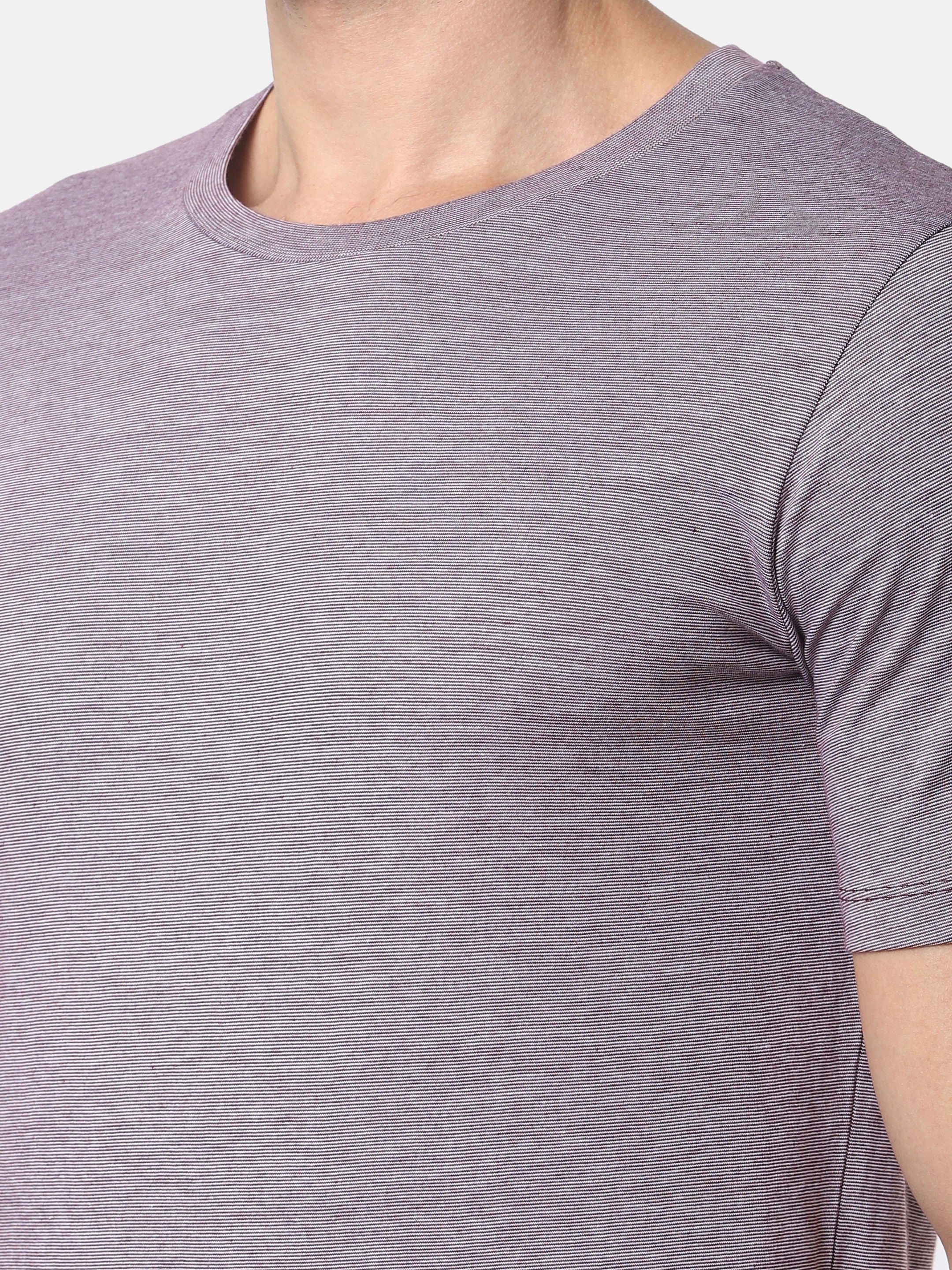 Light Purple Slim Fit Crew Neck T-Shirt