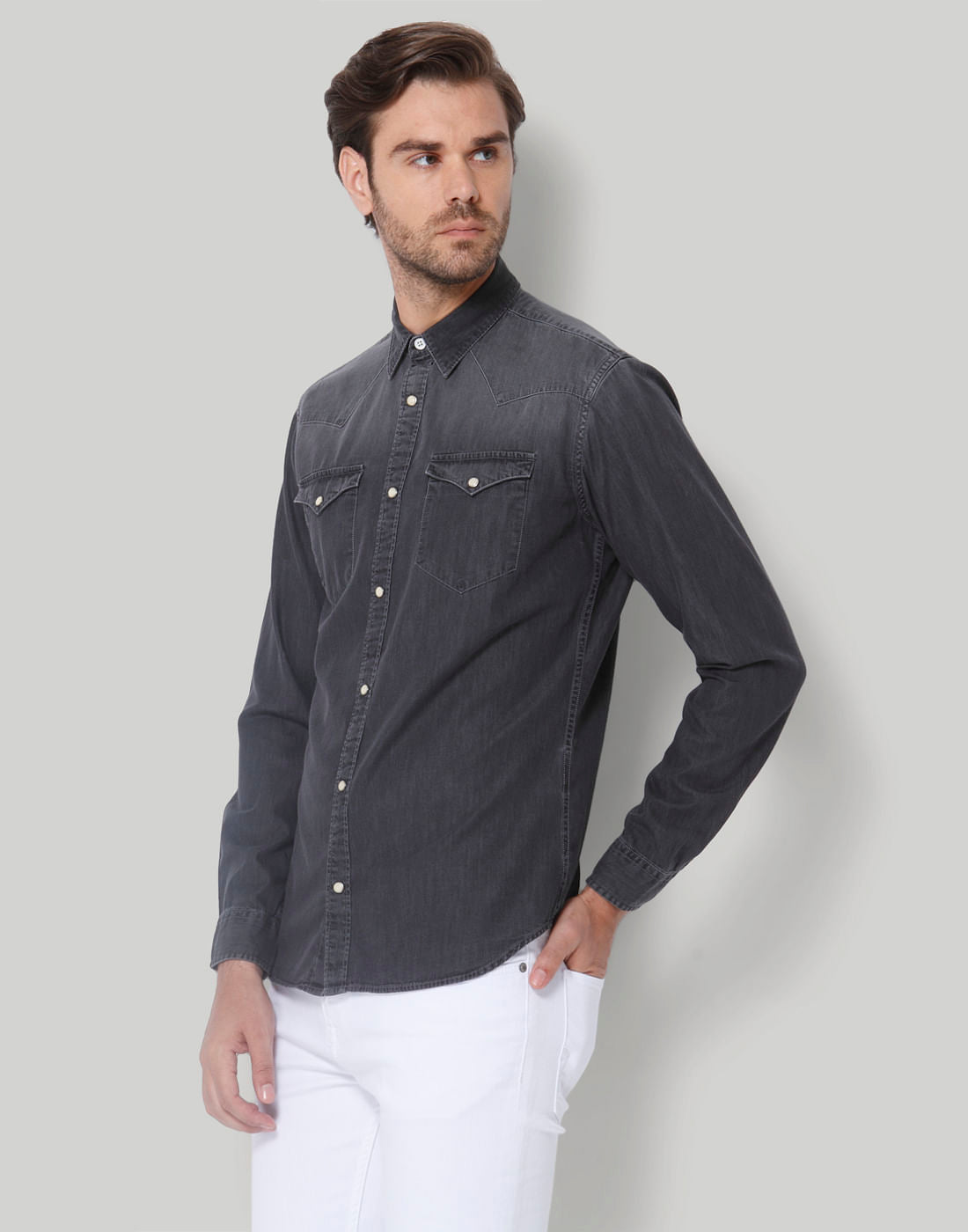 Grey Full Sleeves Shirt