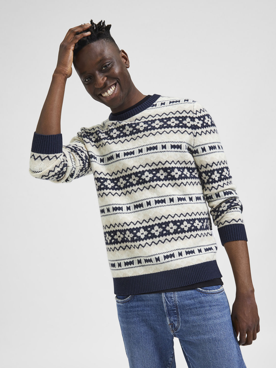 Cream X-Mas Print Pullover
