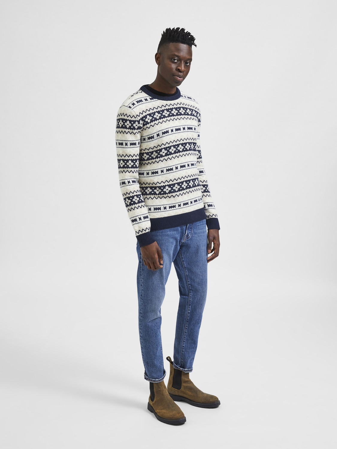 Cream X-Mas Print Pullover