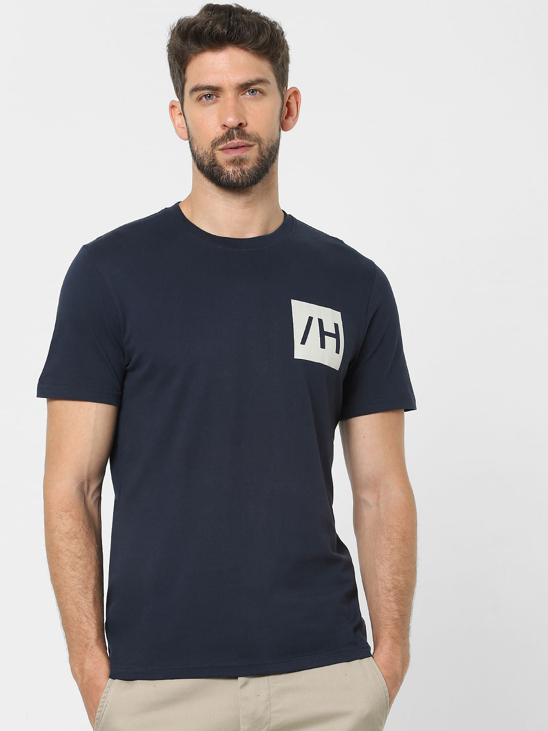 Blue Organic Cotton Crew Neck T-Shirt