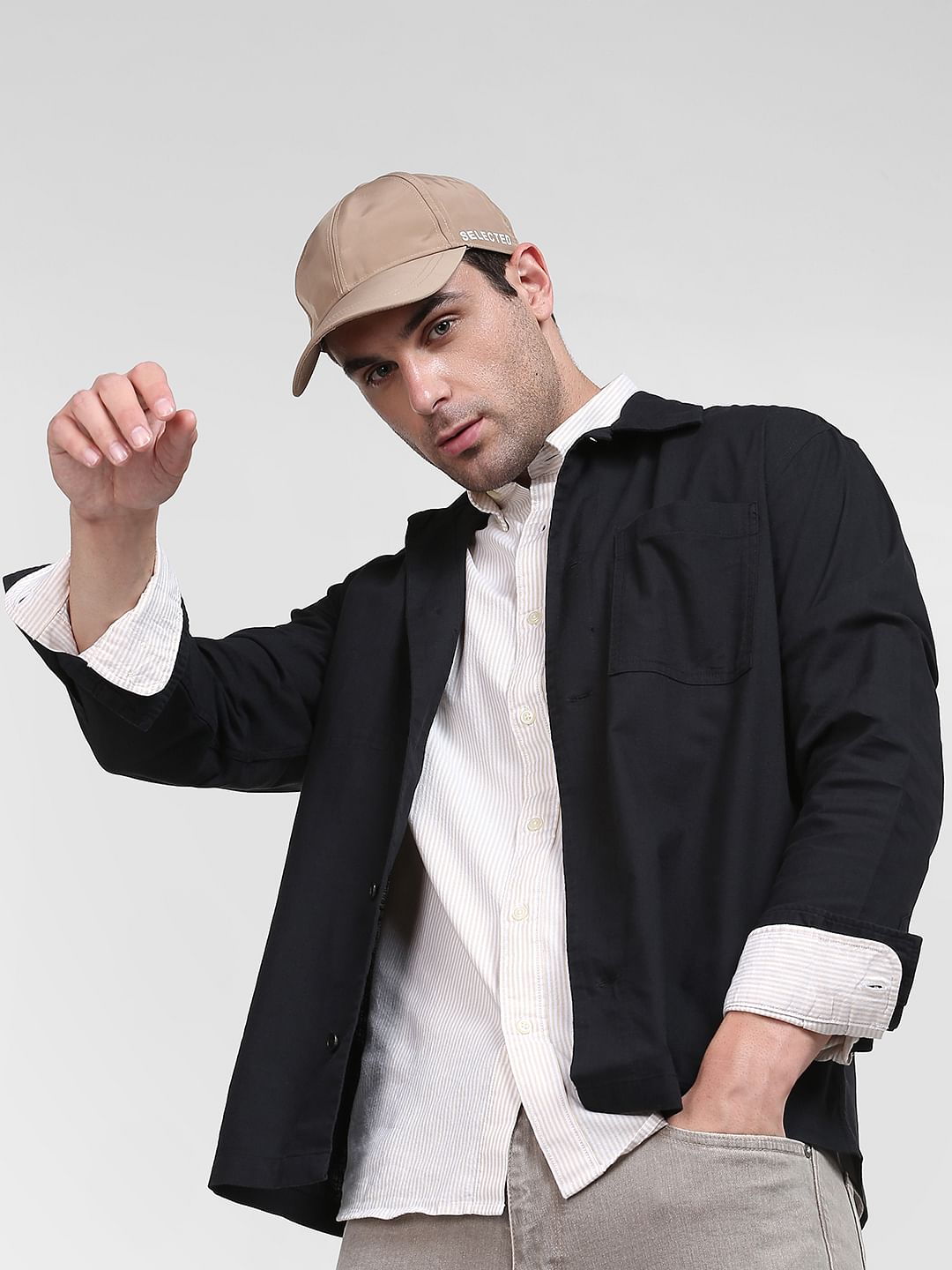 Black Organic Cotton Loose Fit Overshirt