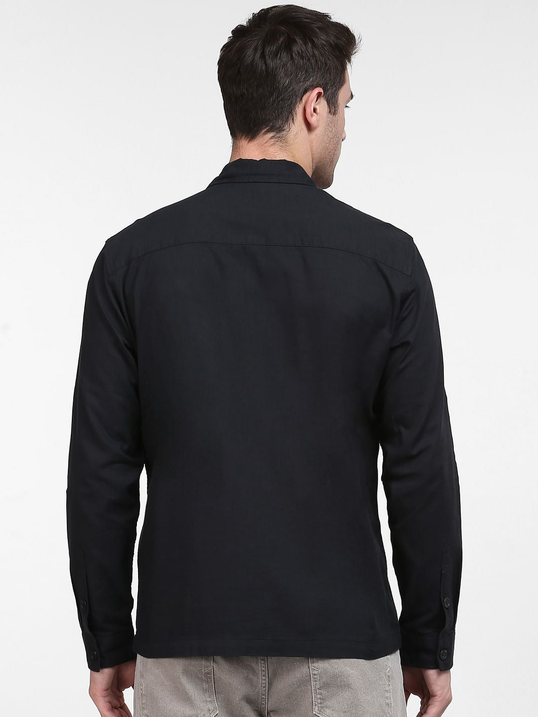Black Organic Cotton Loose Fit Overshirt
