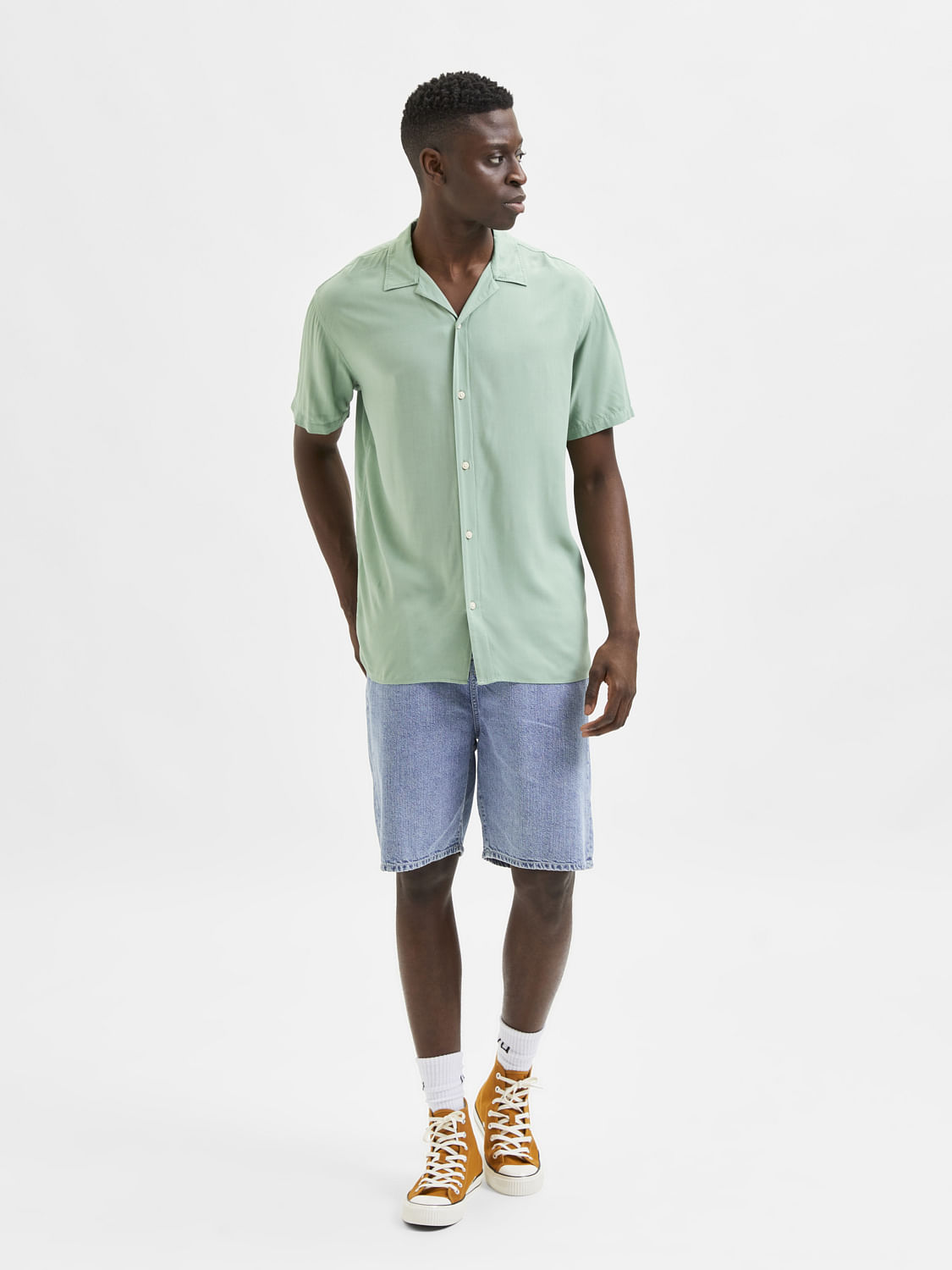 Light Green Half Sleeves Shirt