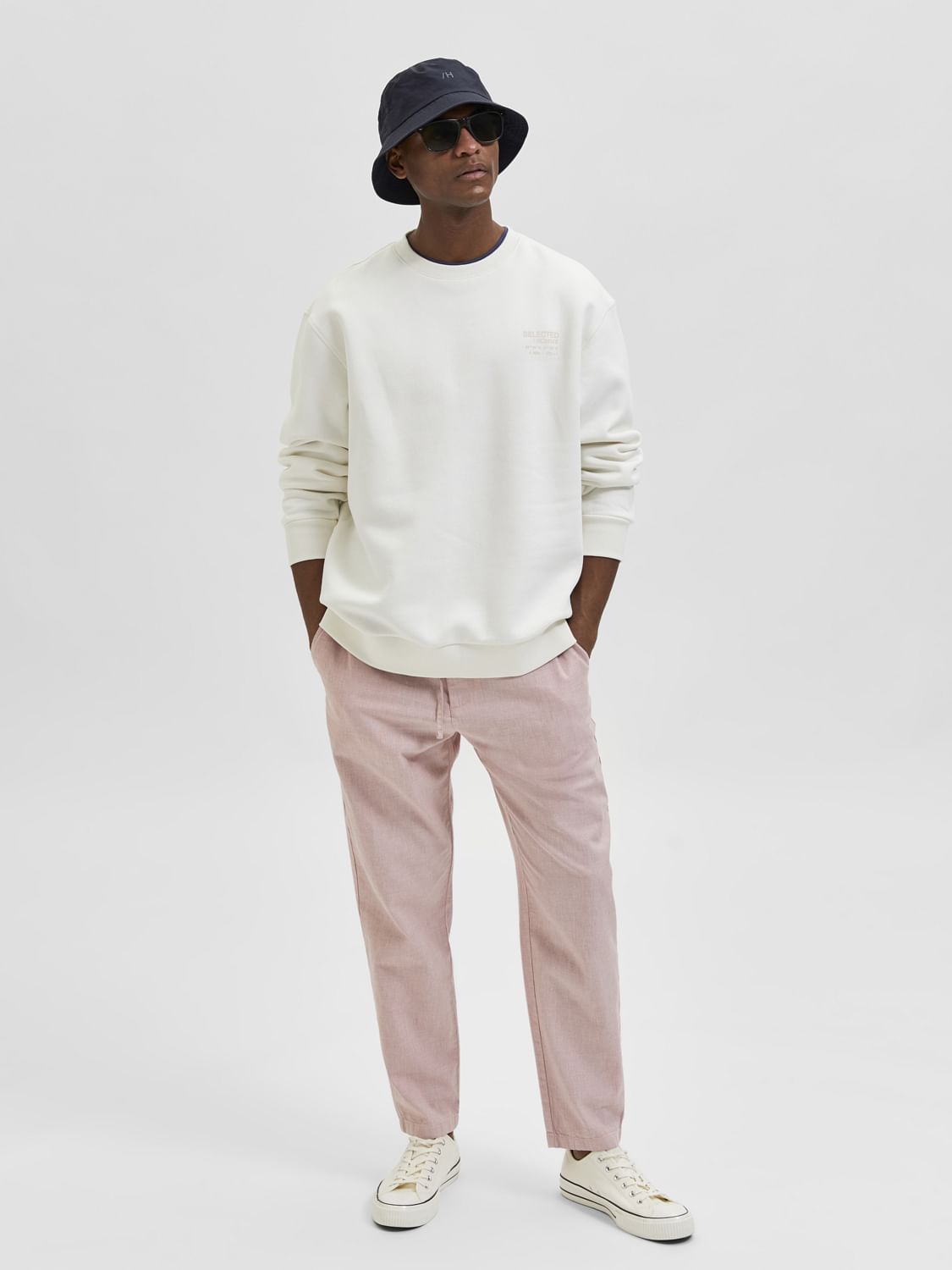 Pink Linen Blend Pants