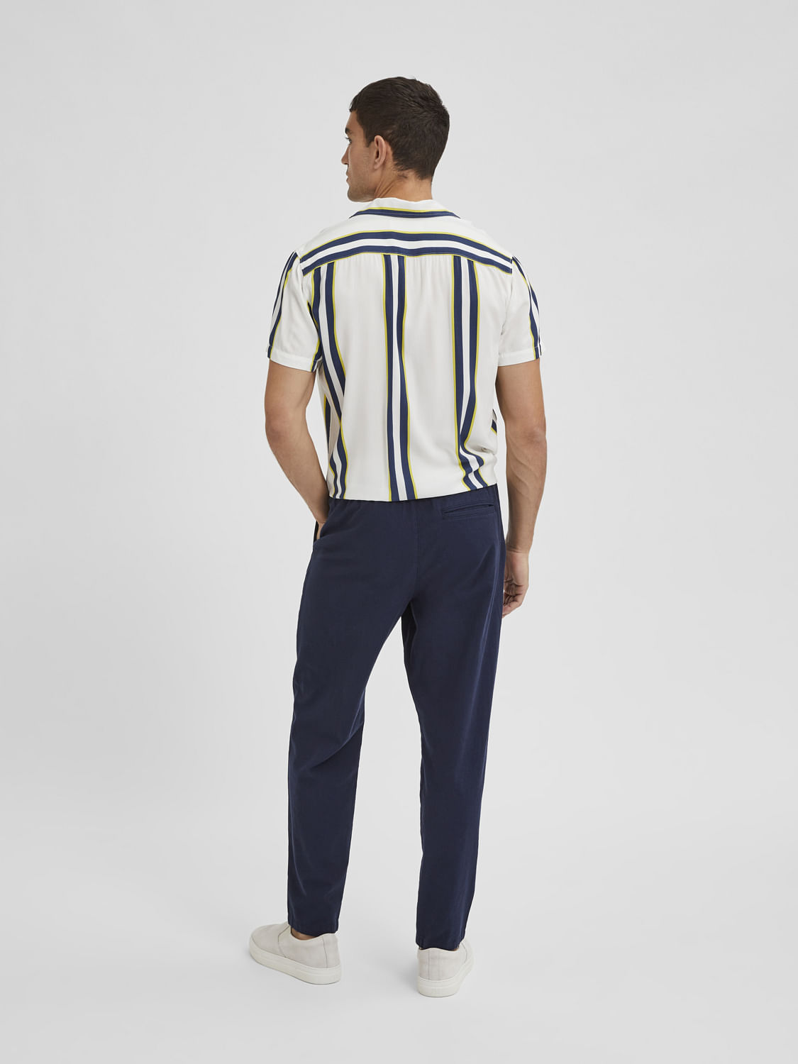 Blue Mid Rise Organic Cotton Pants