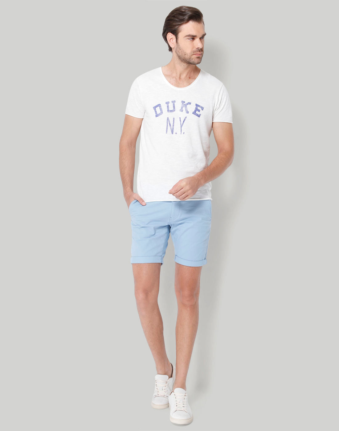 White Printed Crew Neck T-Shirt