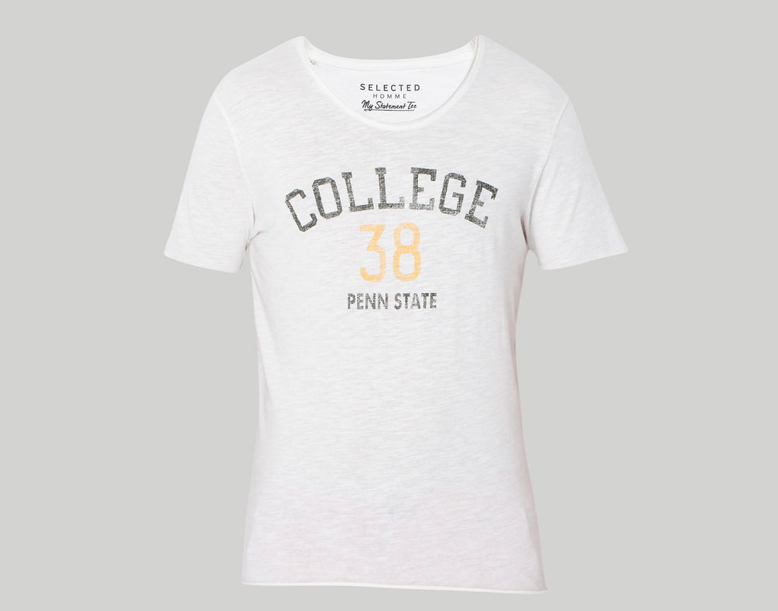 White Printed Crew Neck T-Shirt