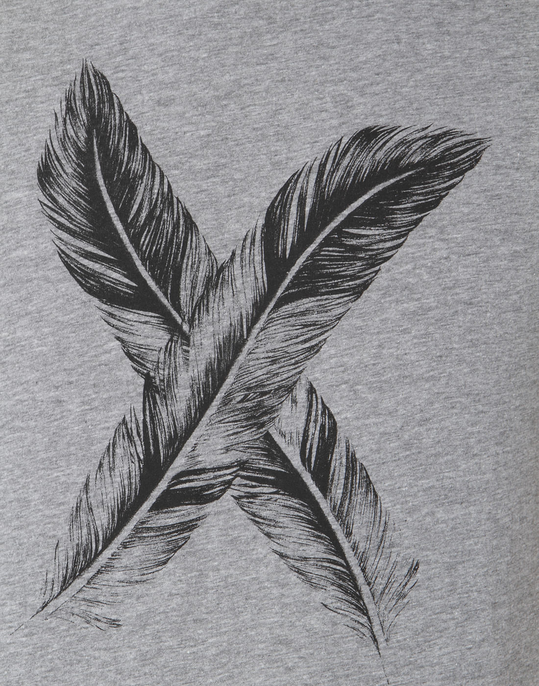 Grey Printed Crew Neck T-Shirt