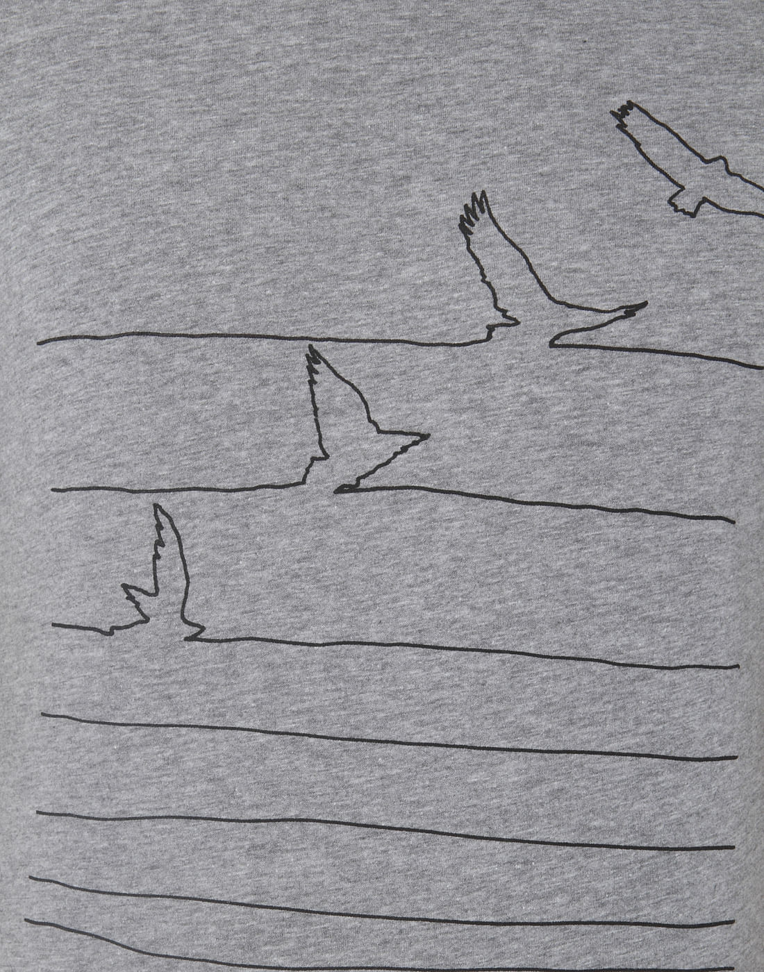 Grey Printed Crew Neck T-Shirt