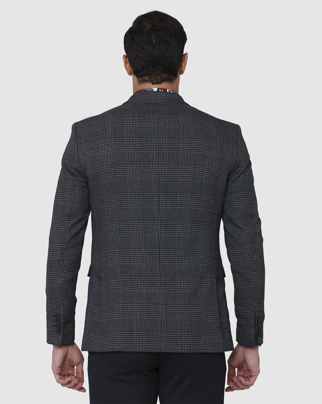 Grey Check Slim Fit Blazer