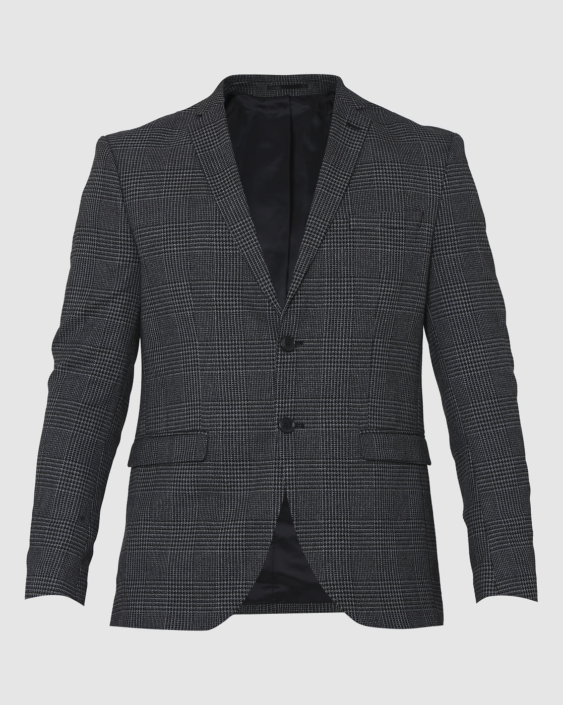 Grey Check Slim Fit Blazer
