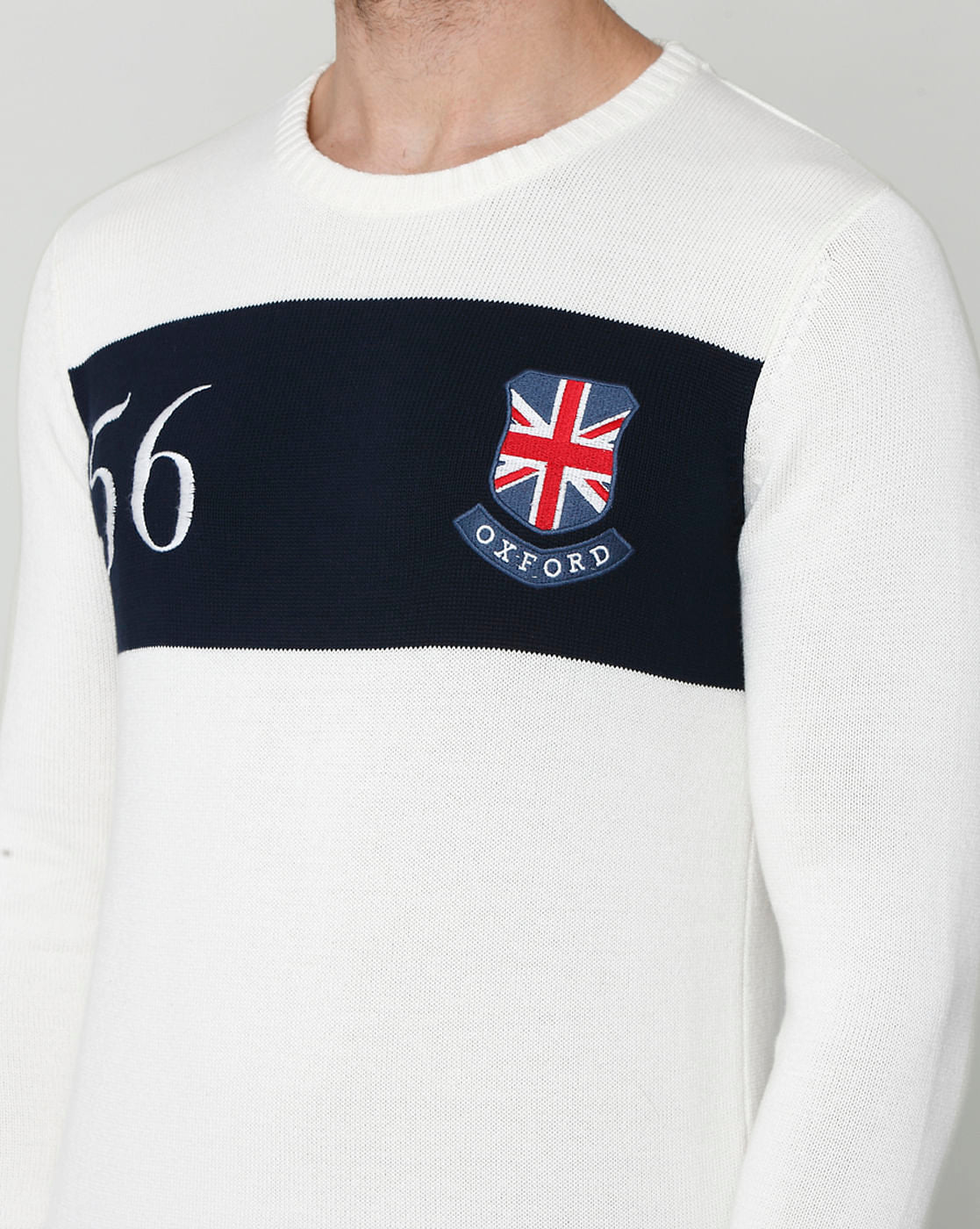 White Printed Pullover