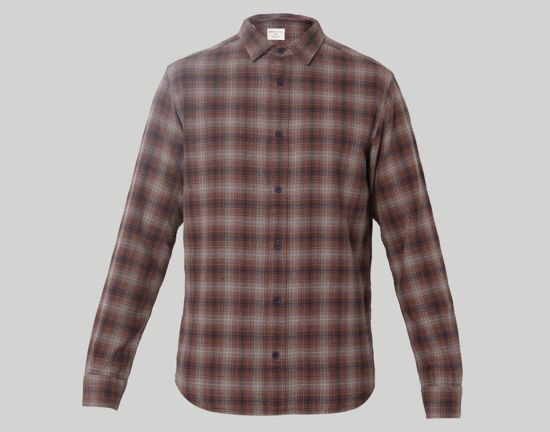 Brown Check Full Sleeves Shirt