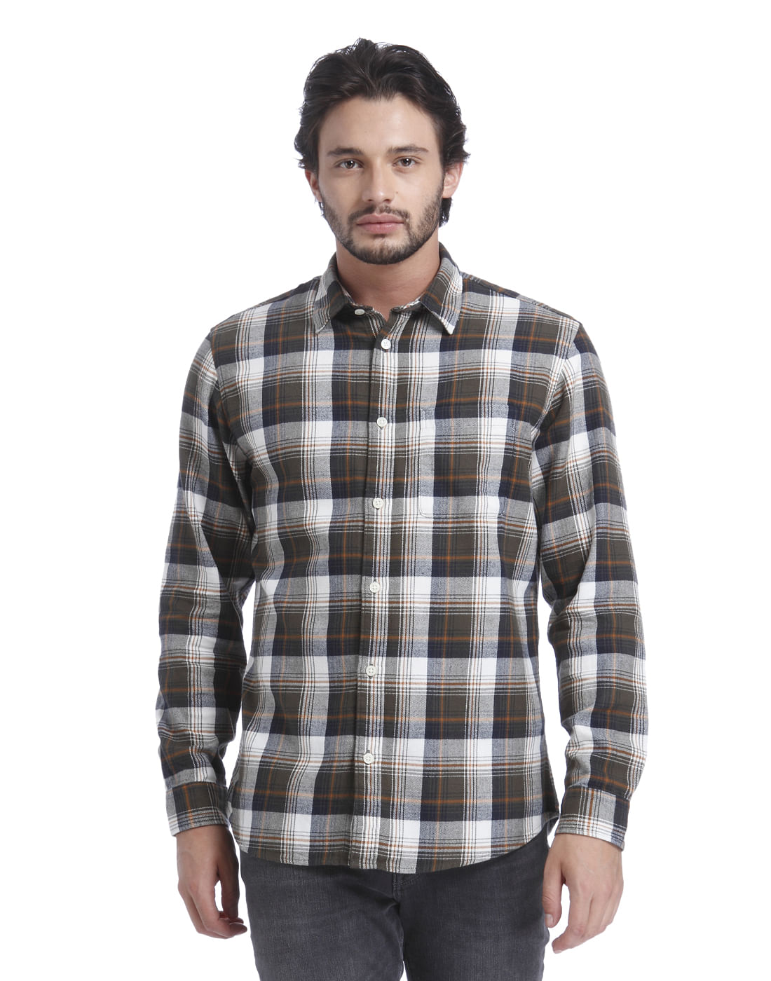 Green Check Full Sleeves Shirt