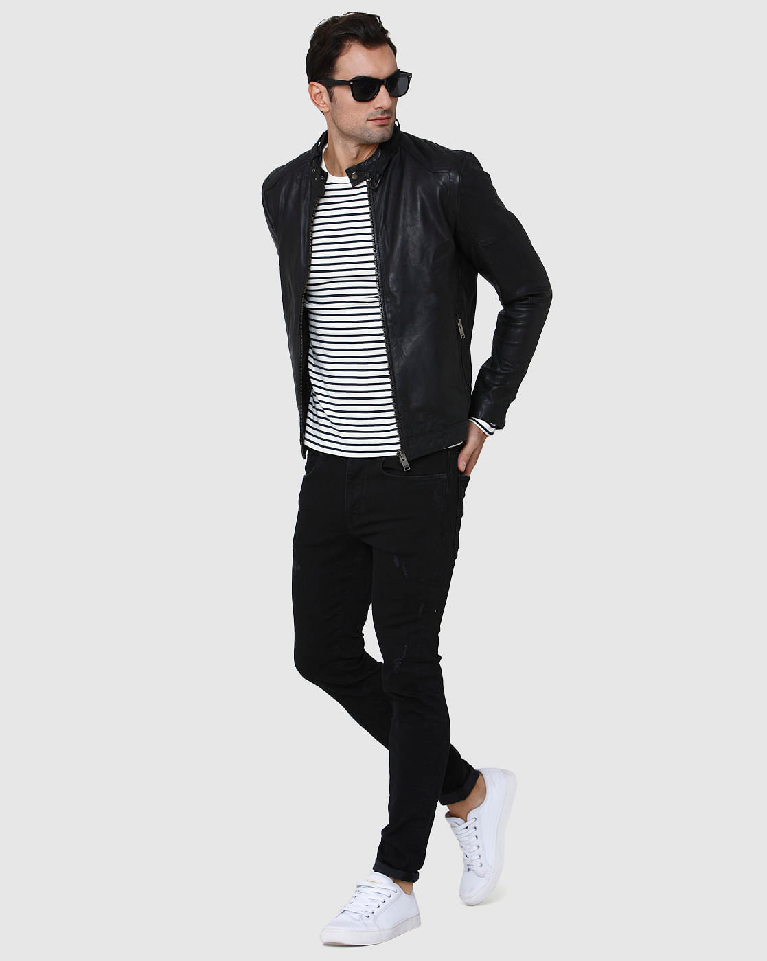 White Striped Crew Neck T-Shirt