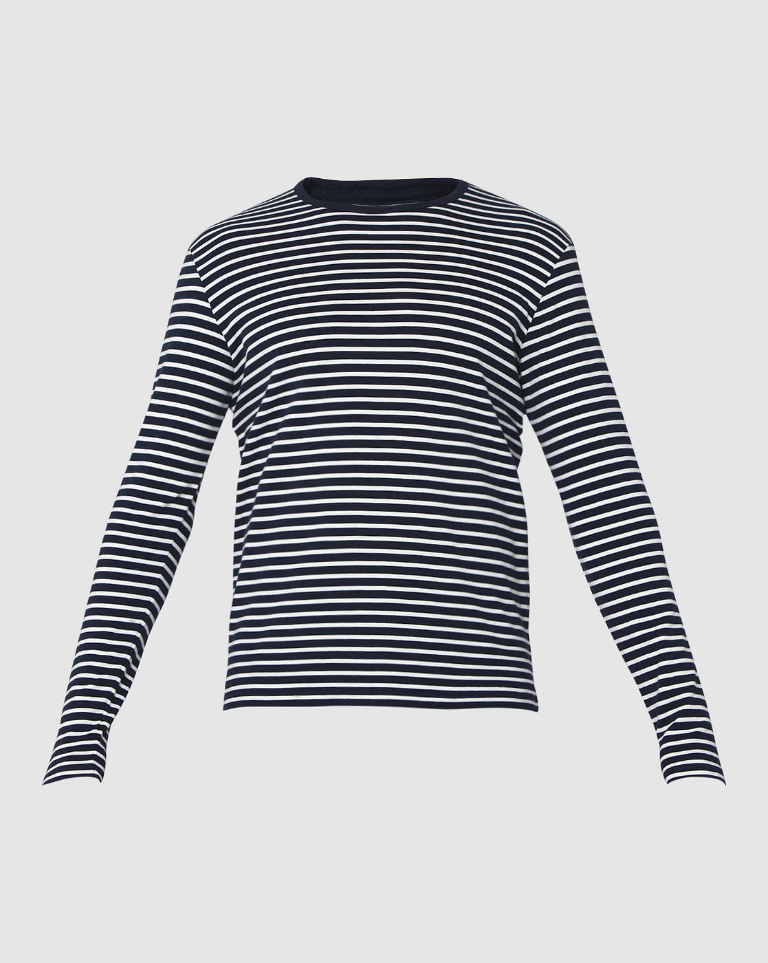 Blue Striped Crew Neck T-Shirt