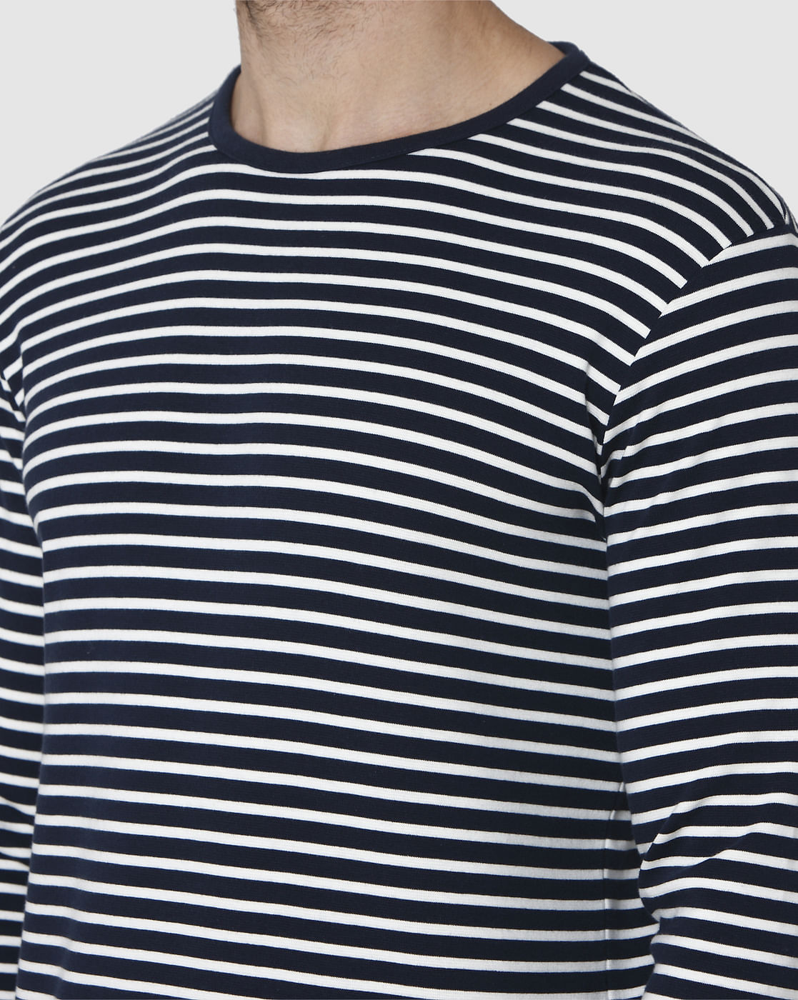 Blue Striped Crew Neck T-Shirt
