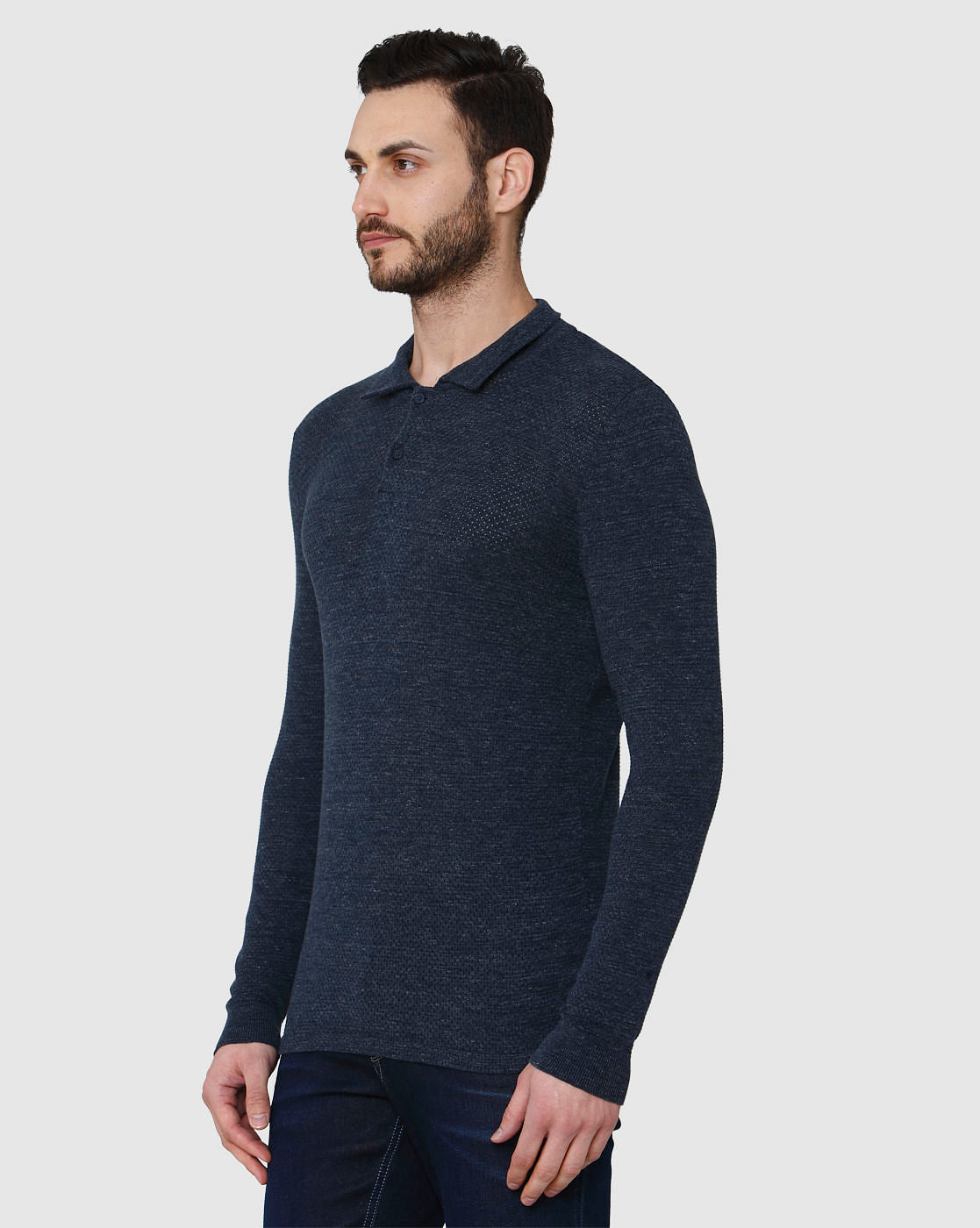 Blue Polo Neck T-Shirt
