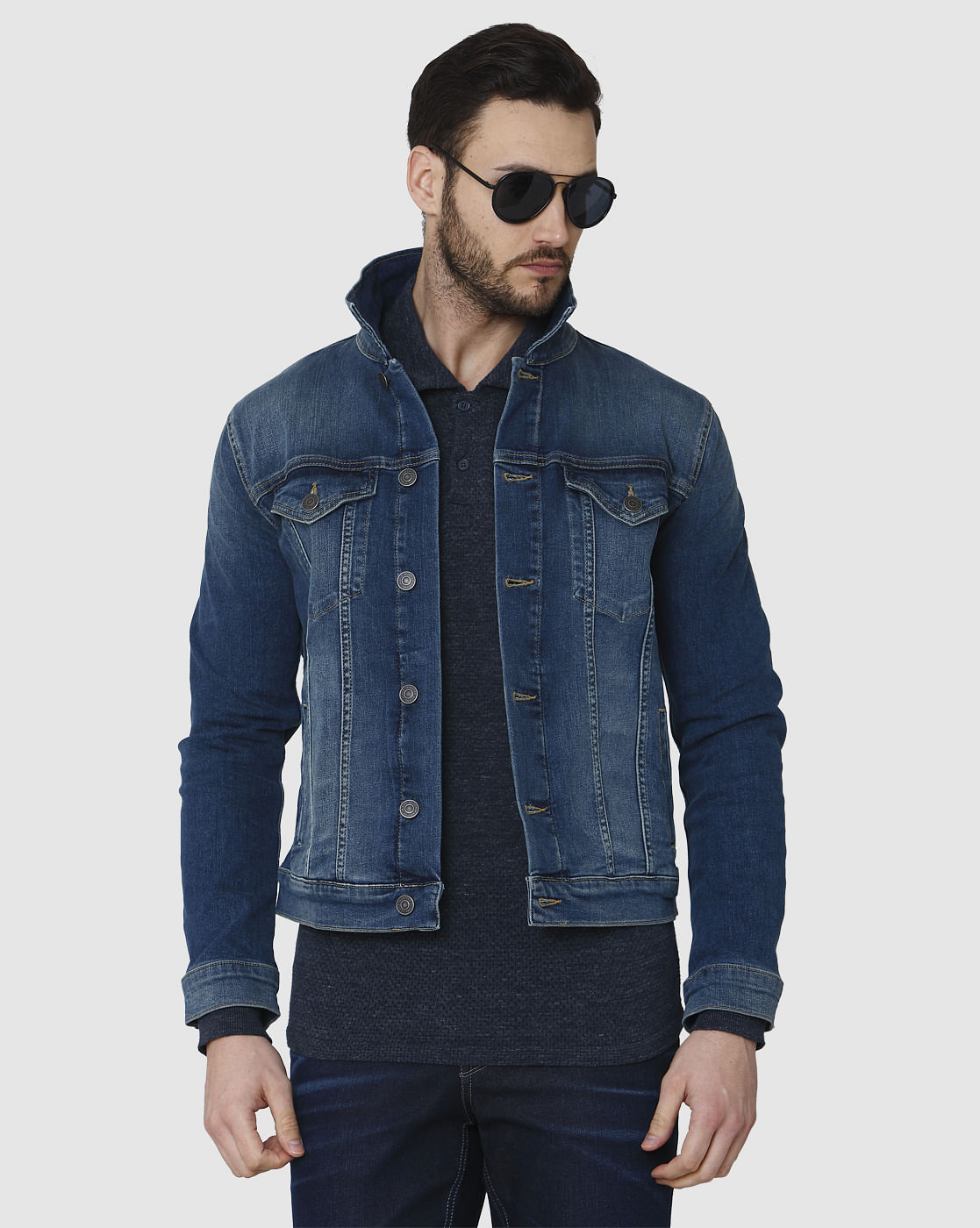 Blue Polo Neck T-Shirt