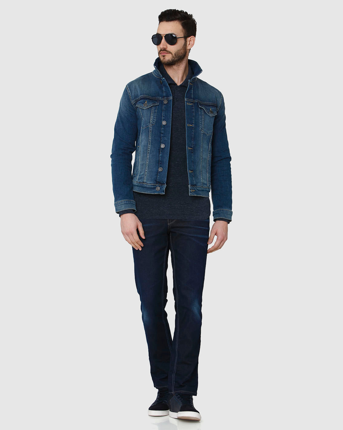 Blue Polo Neck T-Shirt