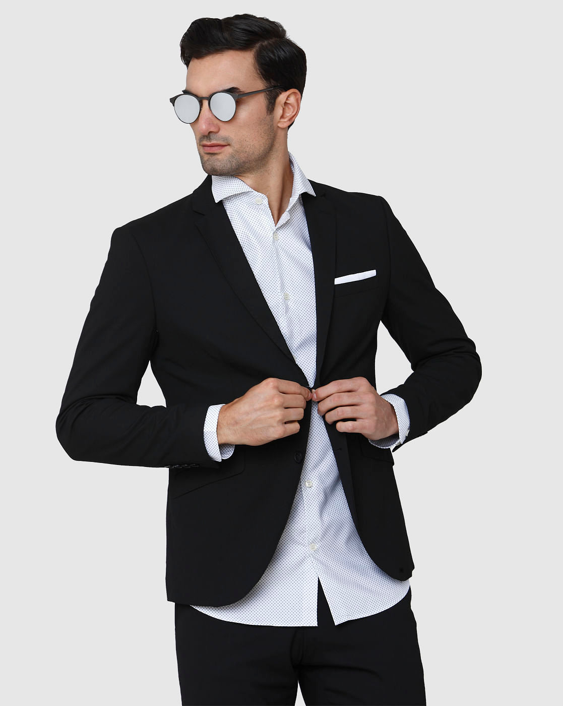 White Printed Full Sleeves Shirt