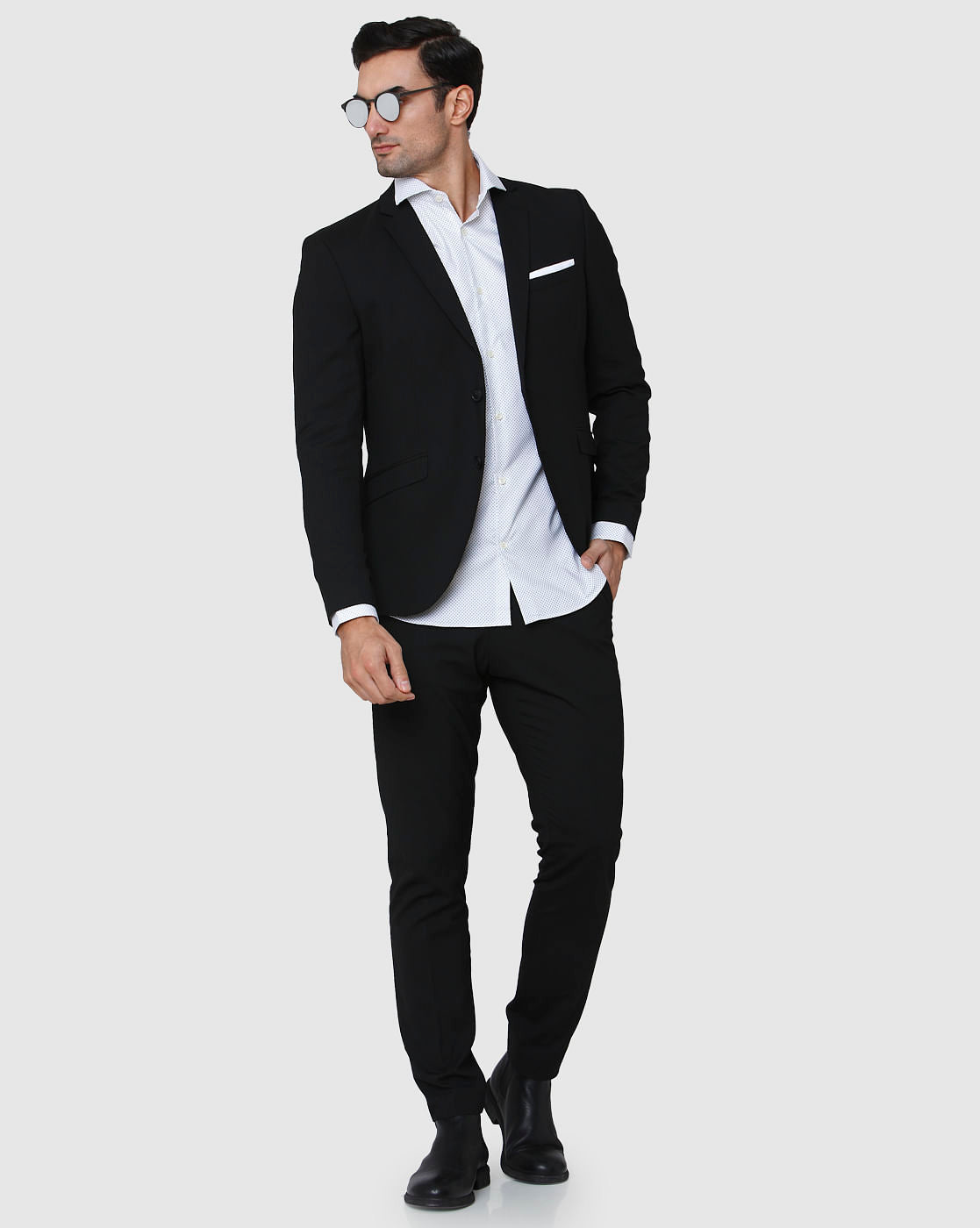 White Printed Full Sleeves Shirt