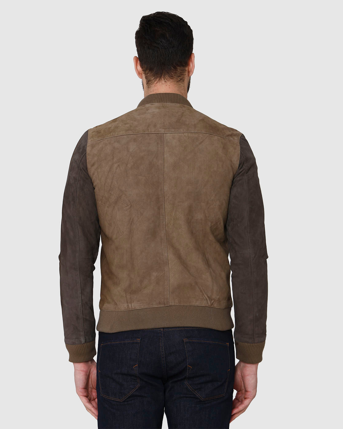 Brown Suede Bomber Jacket