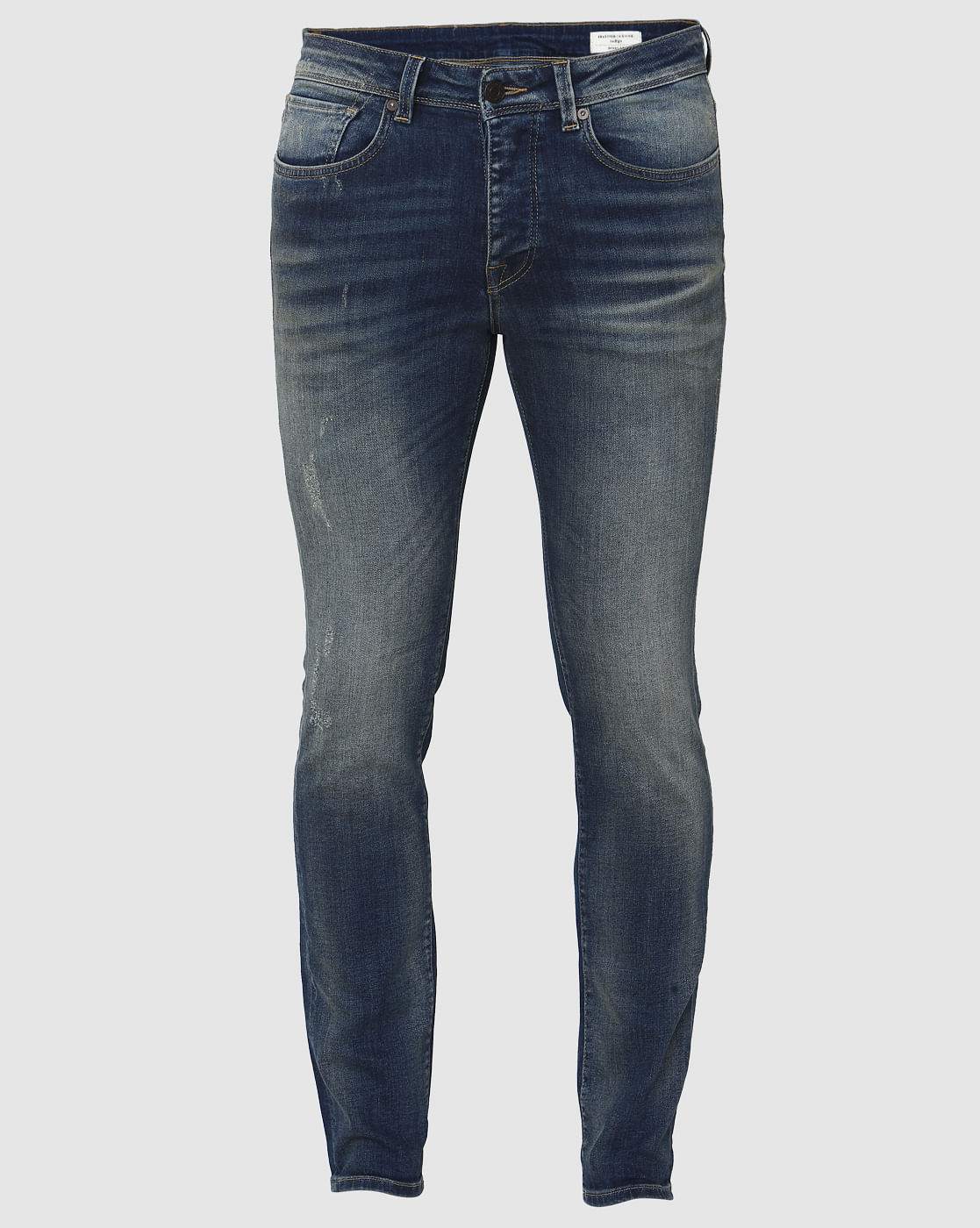 Blue Distressed Skinny Fit Jeans