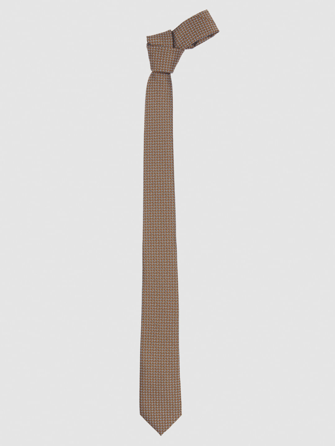 Brown Printed Tie