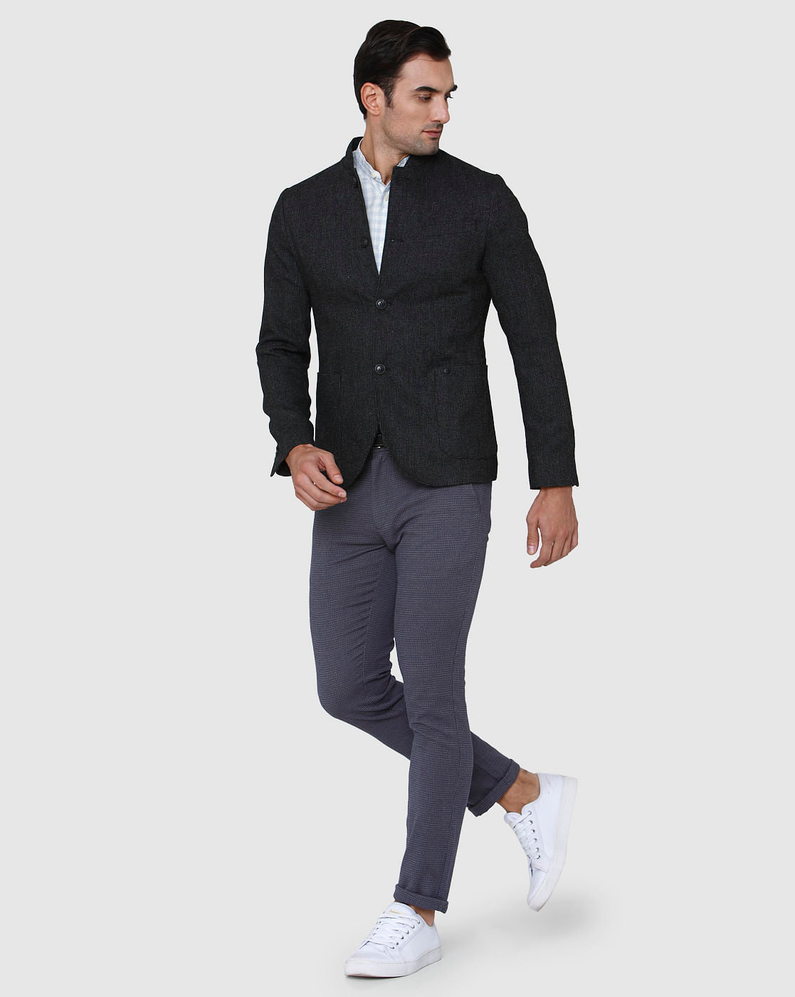 Dark Grey Slim Fit Blazer