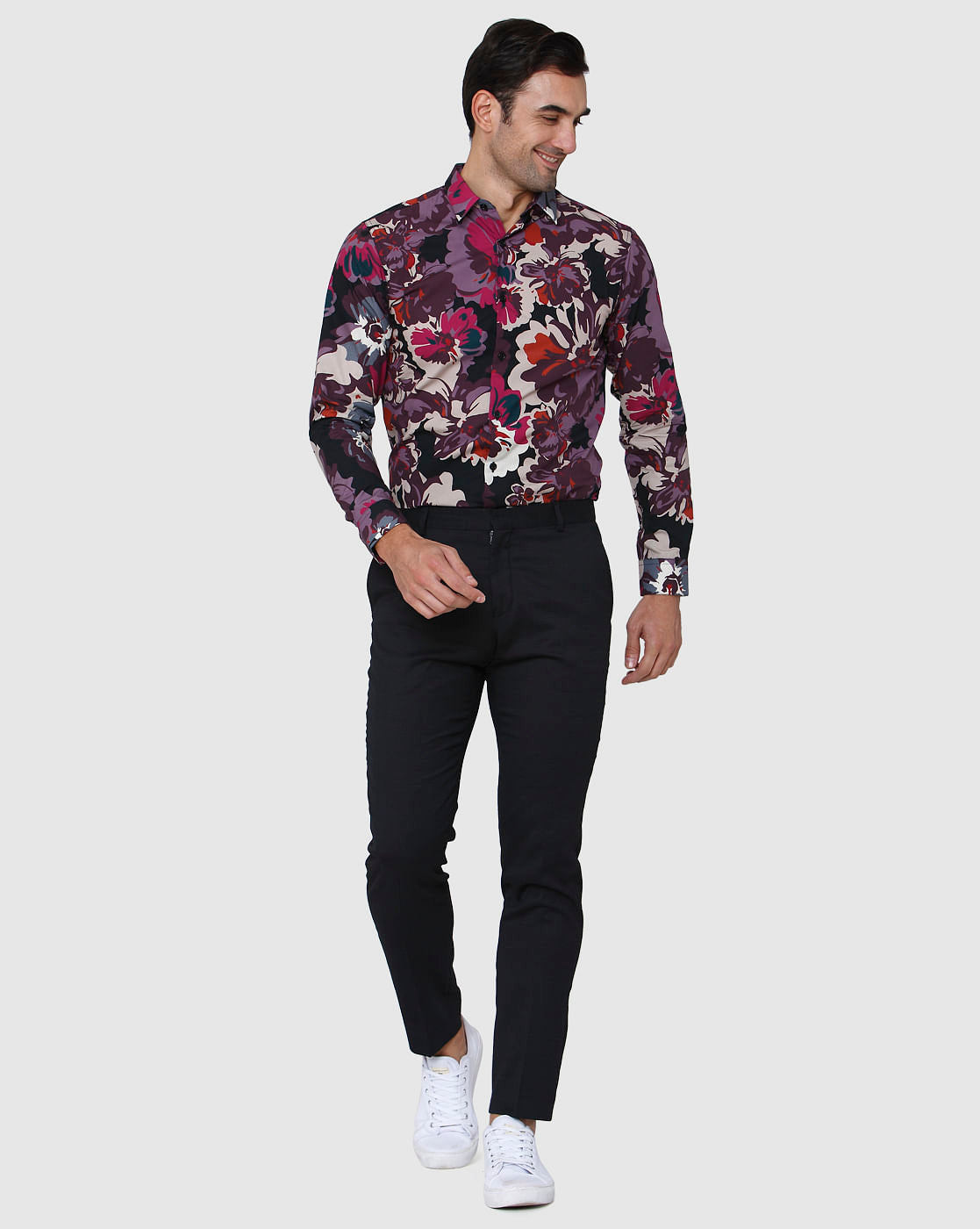Navy Blue Formal Slim Fit Trousers