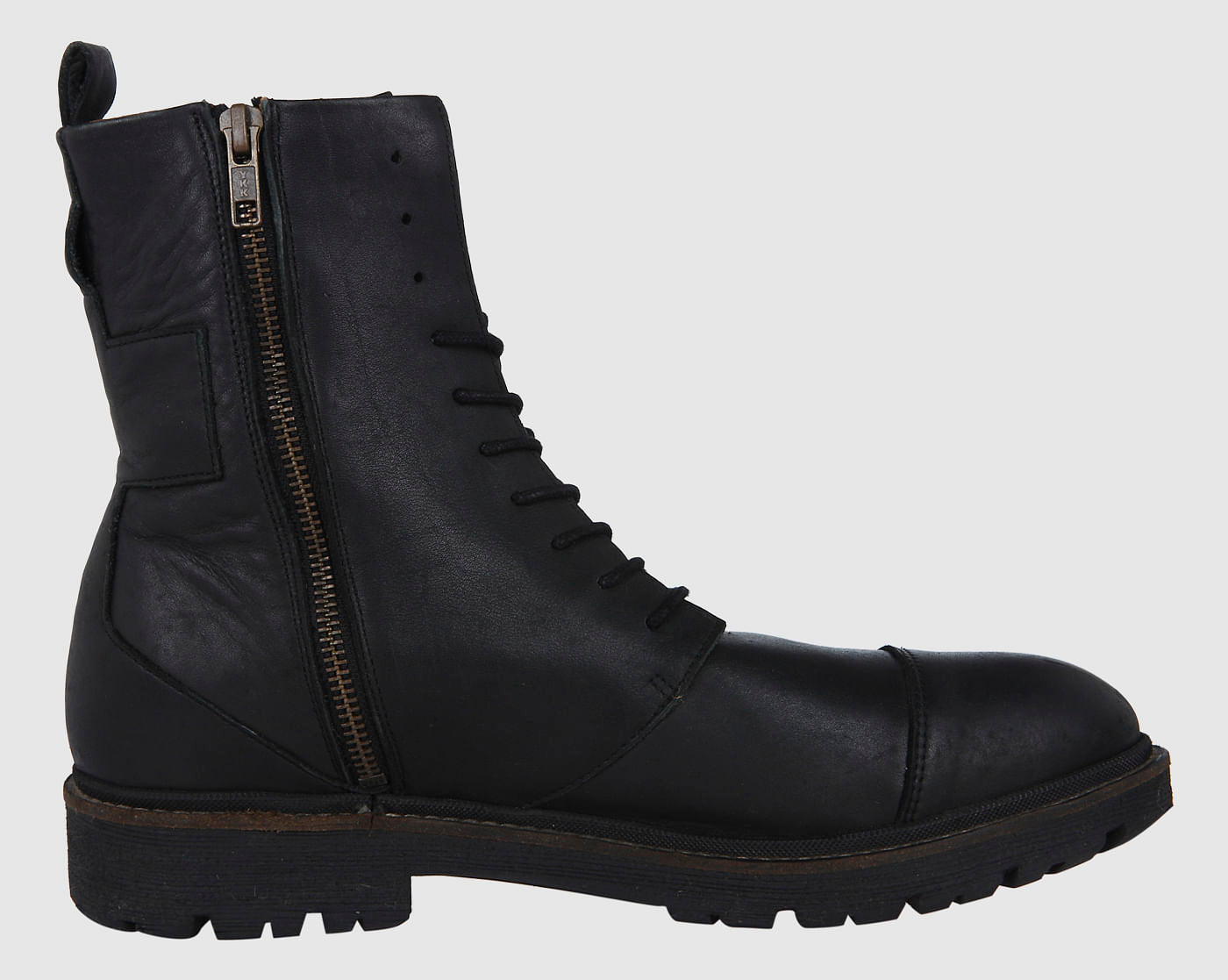 Black Leather Combat Boots