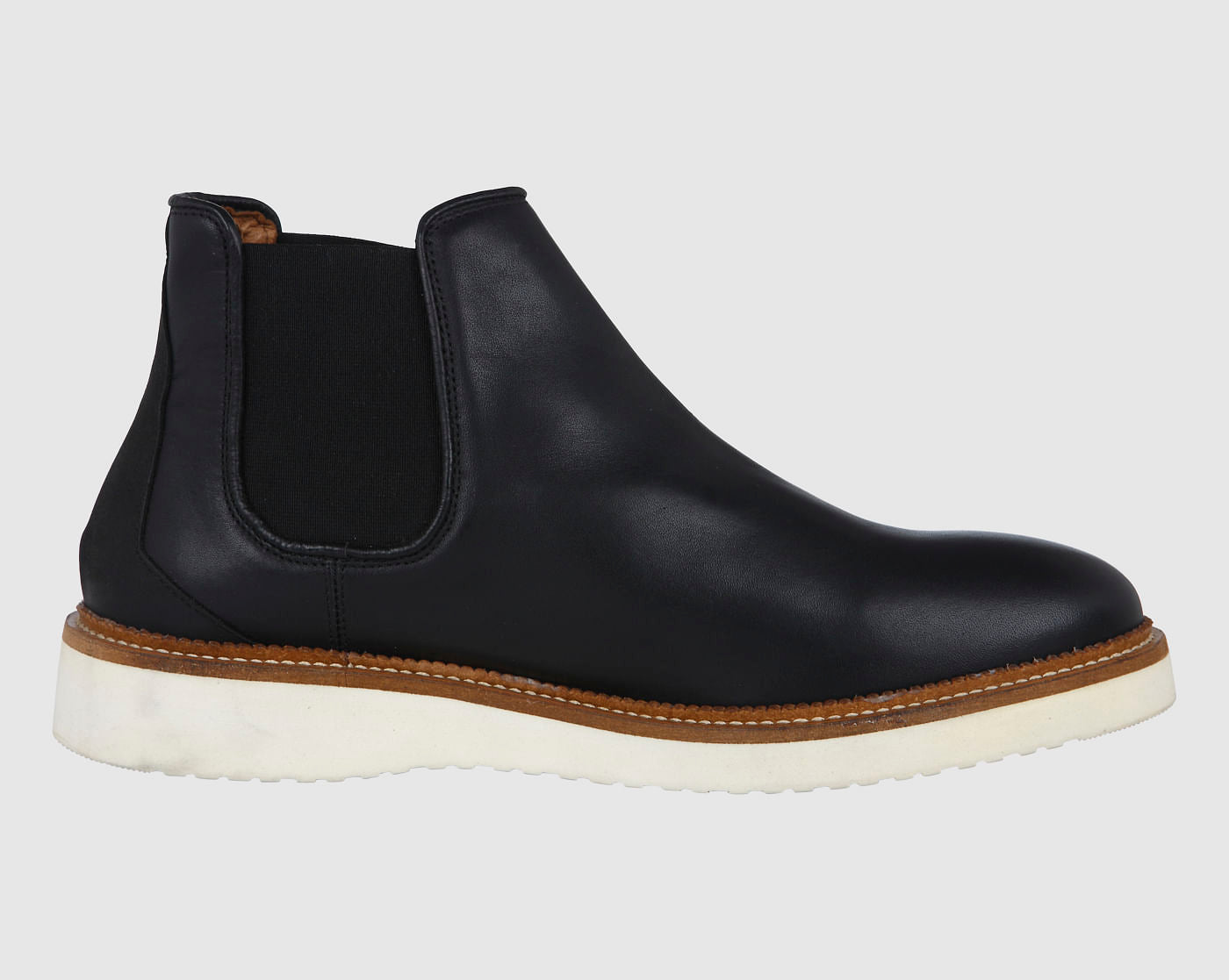 Black Leather Chelsea Boots