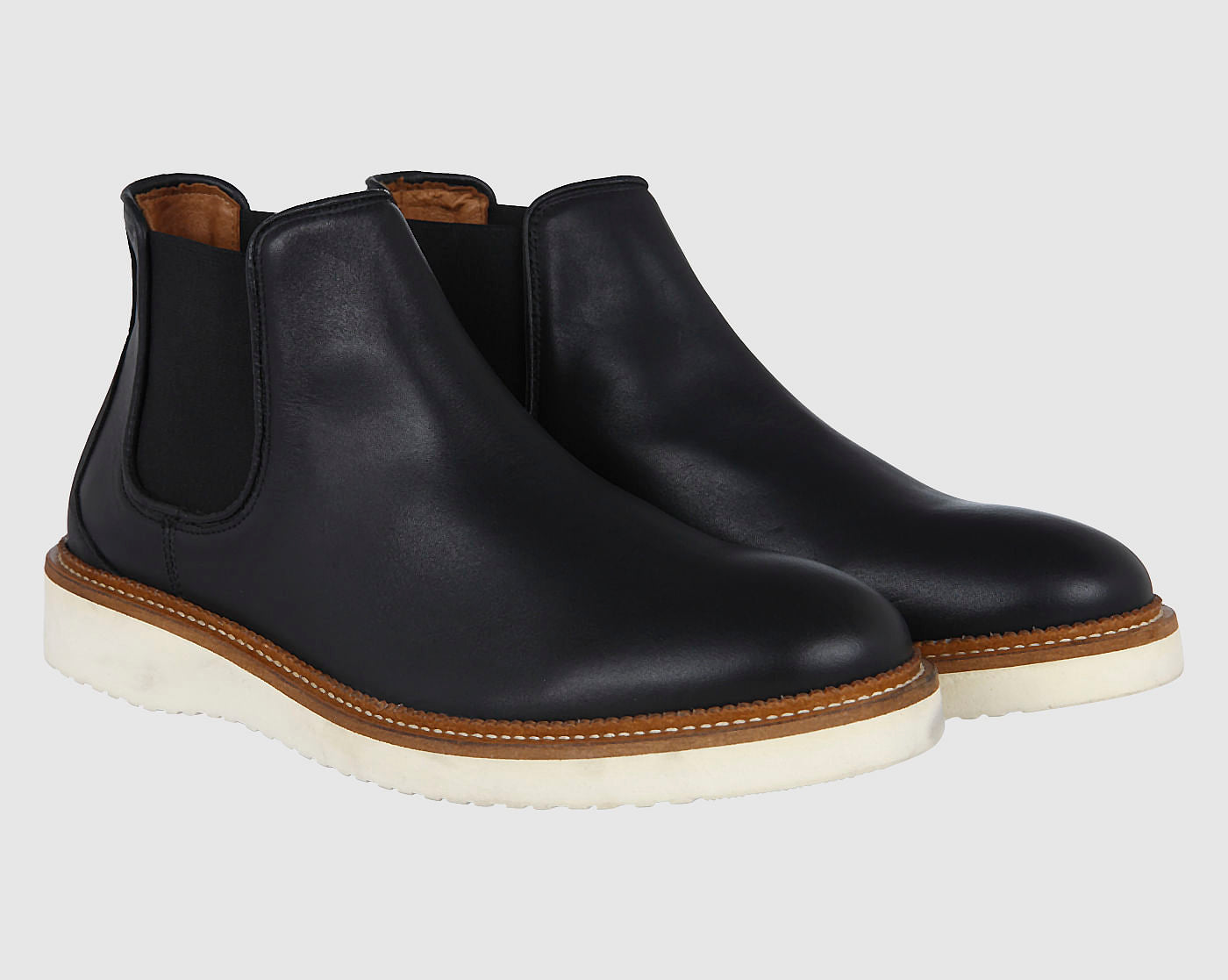 Black Leather Chelsea Boots