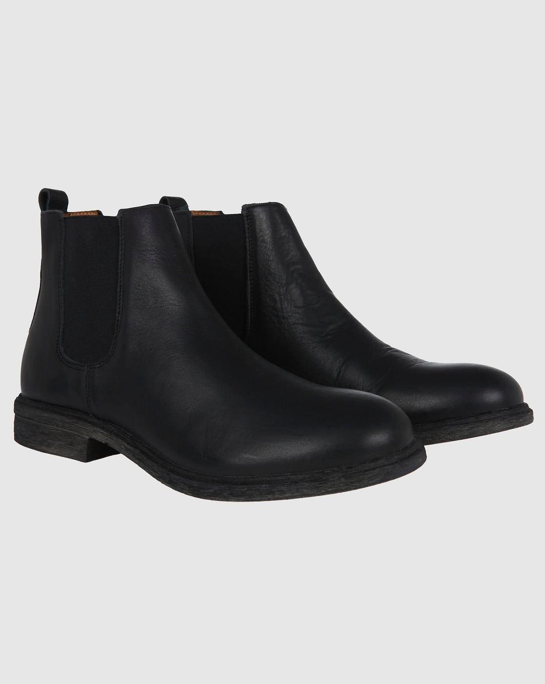 Black Leather Chelsea Boots