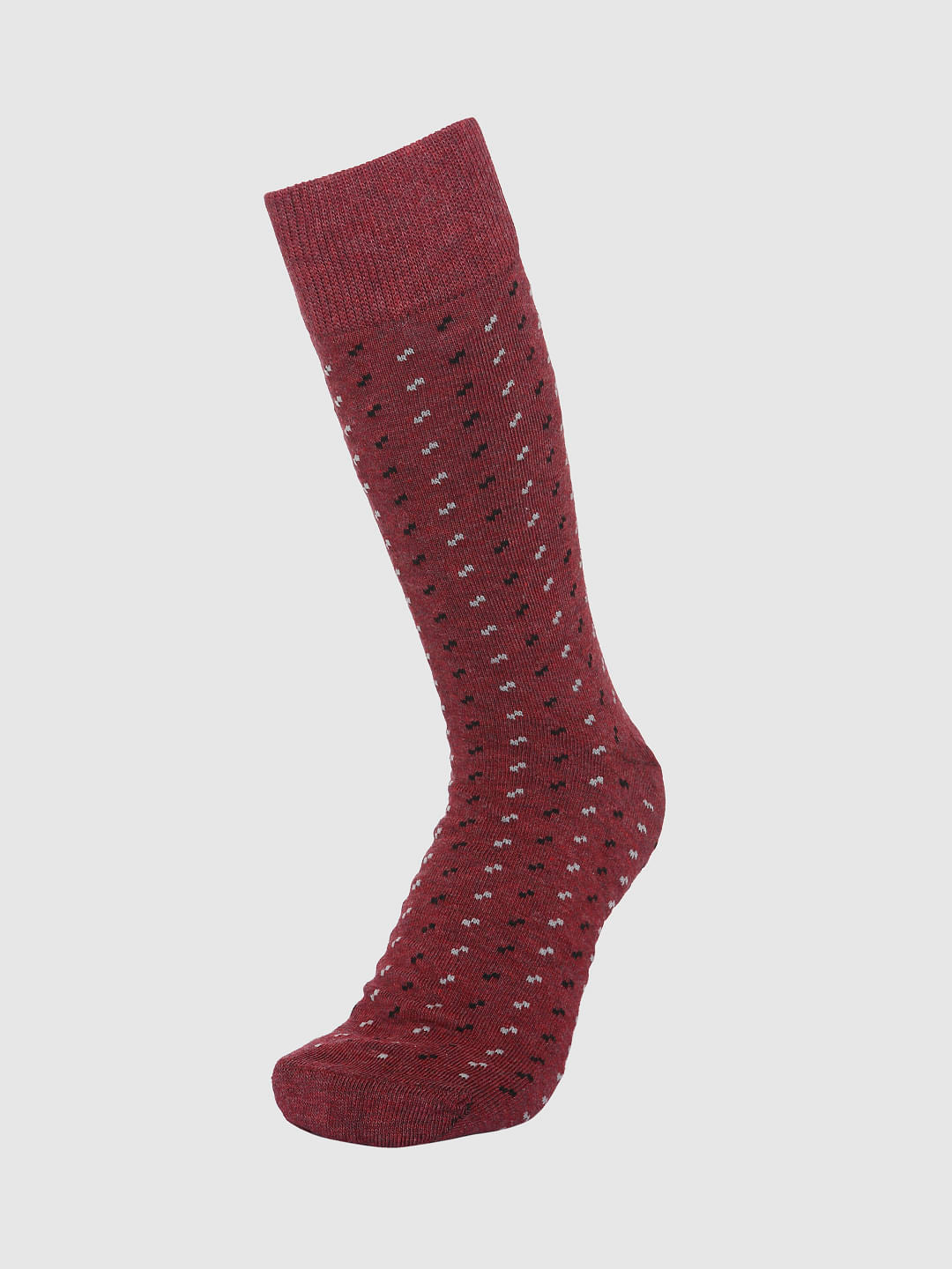 Red Mid Calf Length Socks