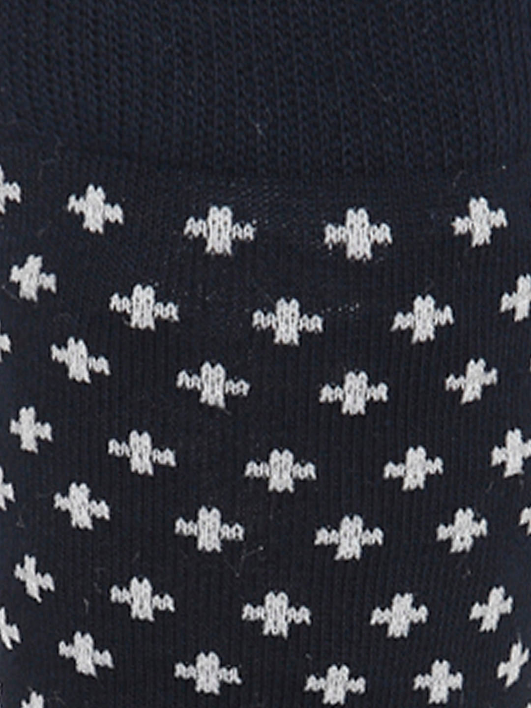 Dark Blue Printed Mid Calf Length Socks