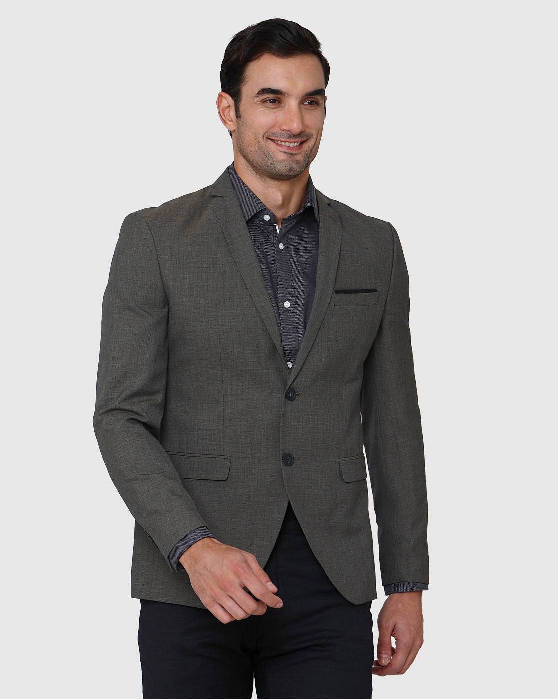 Grey Formal Slim Fit Blazer