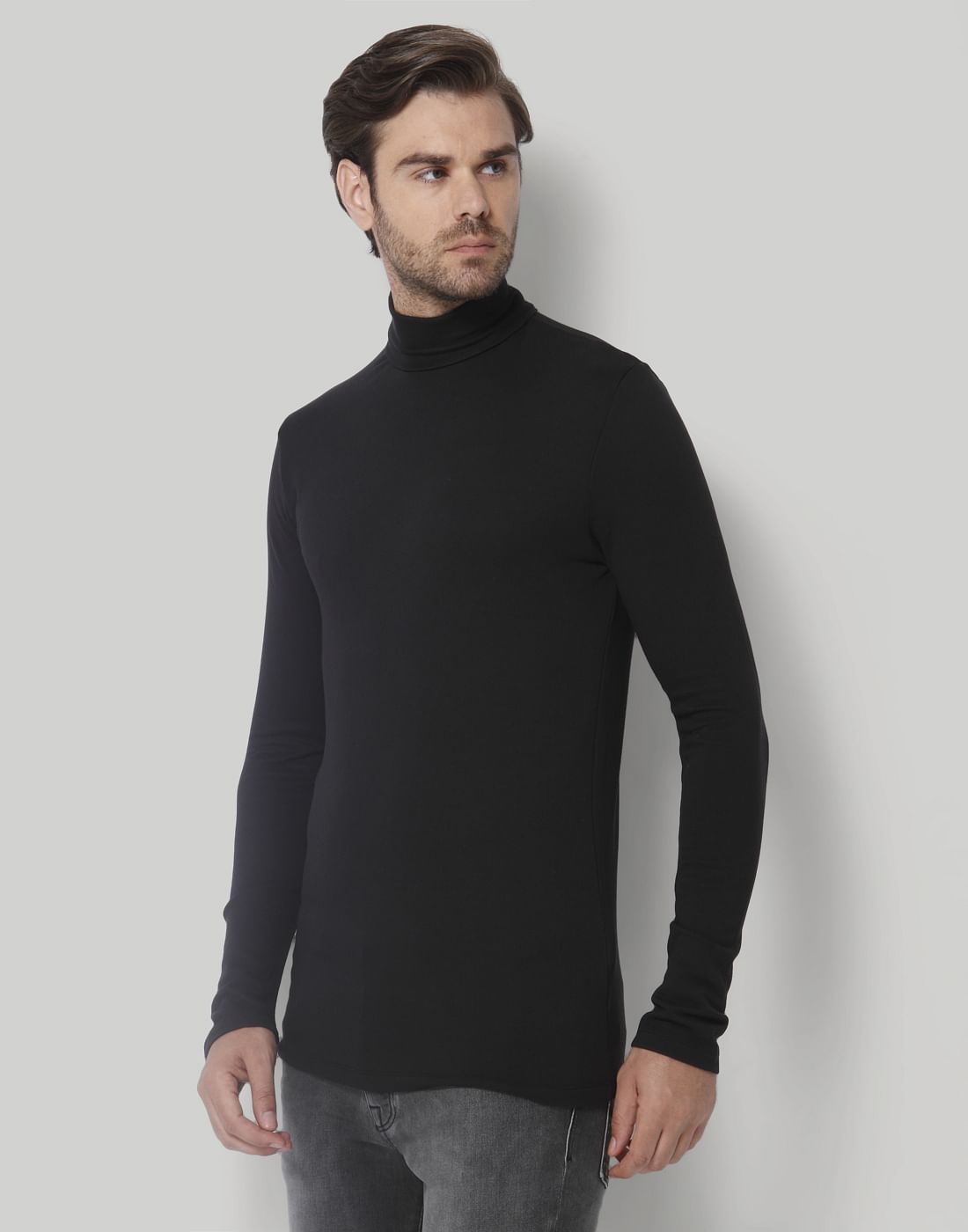 Black Turtle Neck T-Shirt