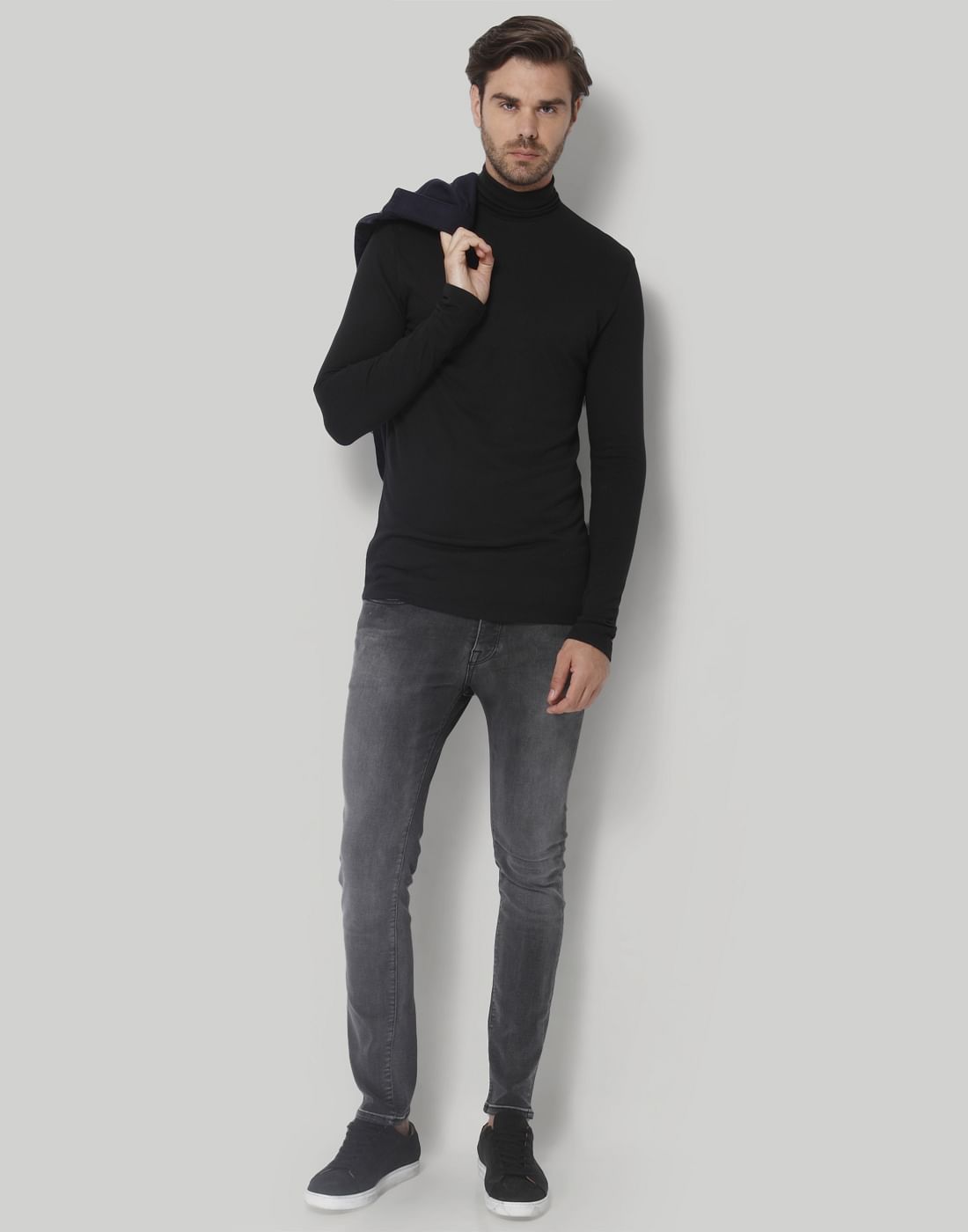 Black Turtle Neck T-Shirt