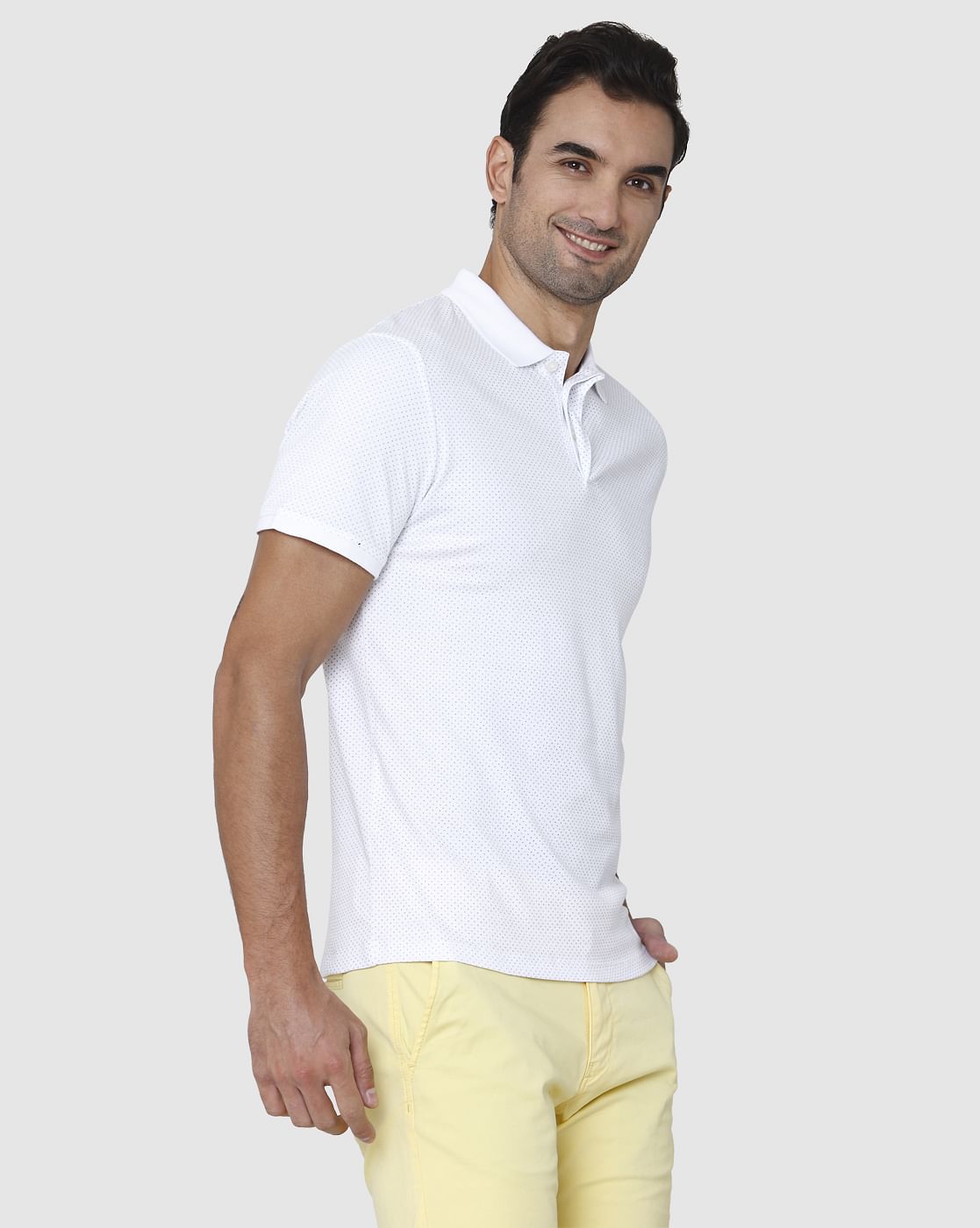 White Polo Neck T-Shirt
