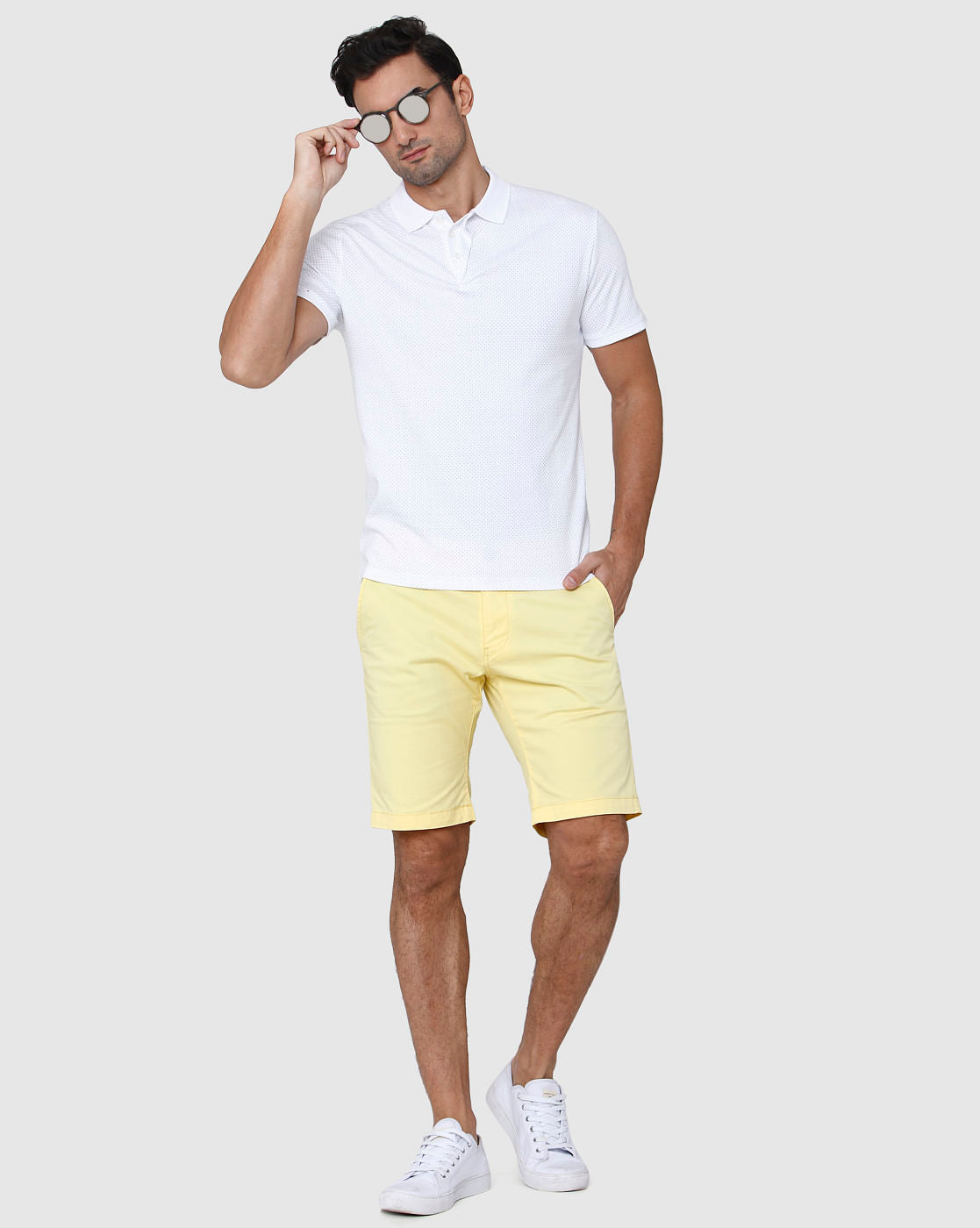 White Polo Neck T-Shirt